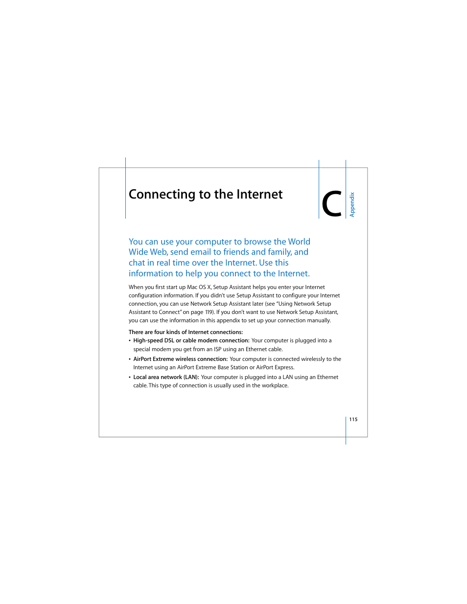 Connecting to the internet | Apple MacBook Pro (15-inch) User Manual | Page 115 / 144