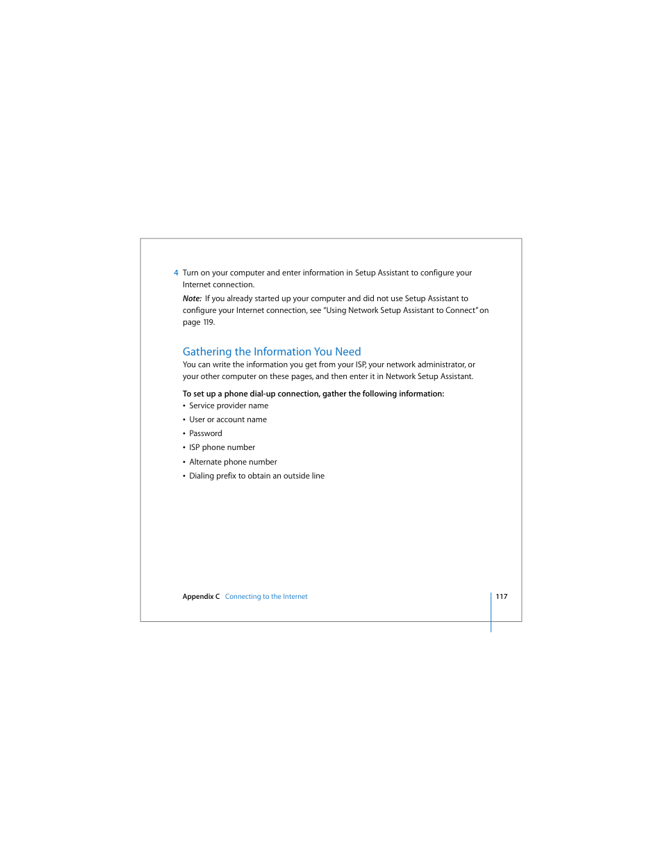 Gathering the information you need | Apple MacBook Pro (15-inch) User Manual | Page 117 / 144