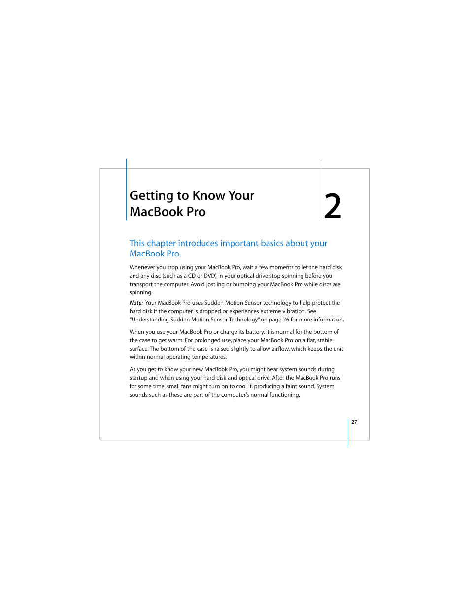 Getting to know your macbook pro | Apple MacBook Pro (15-inch) User Manual | Page 27 / 144