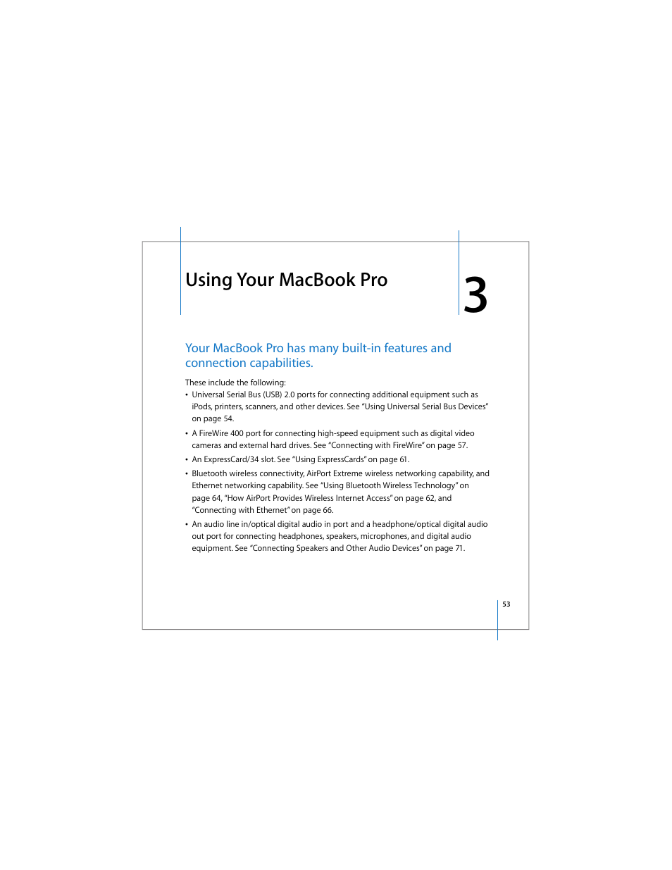 Using your macbook pro | Apple MacBook Pro (15-inch) User Manual | Page 53 / 144