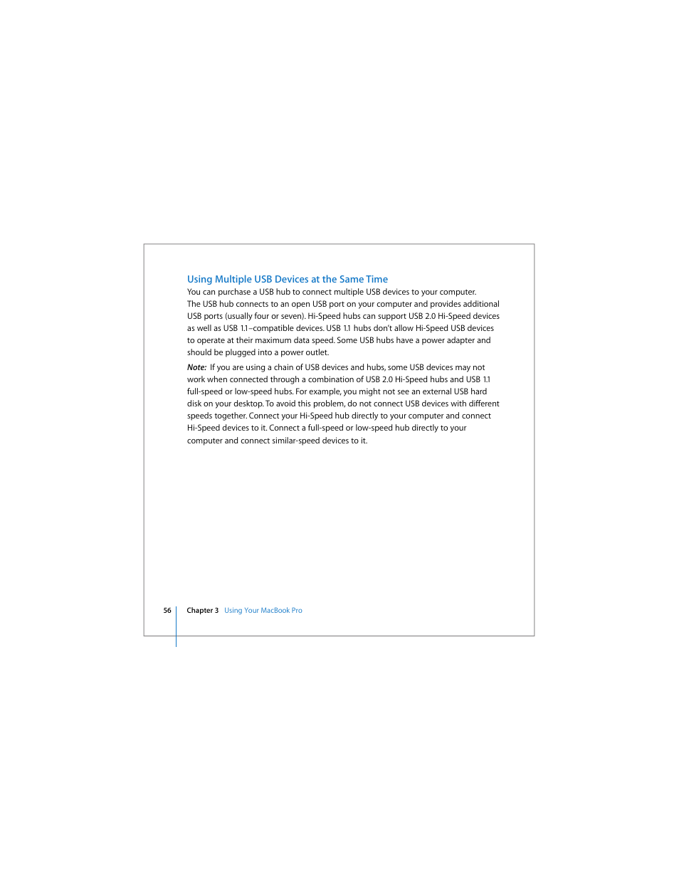 Using multiple usb devices at the same time | Apple MacBook Pro (15-inch) User Manual | Page 56 / 144