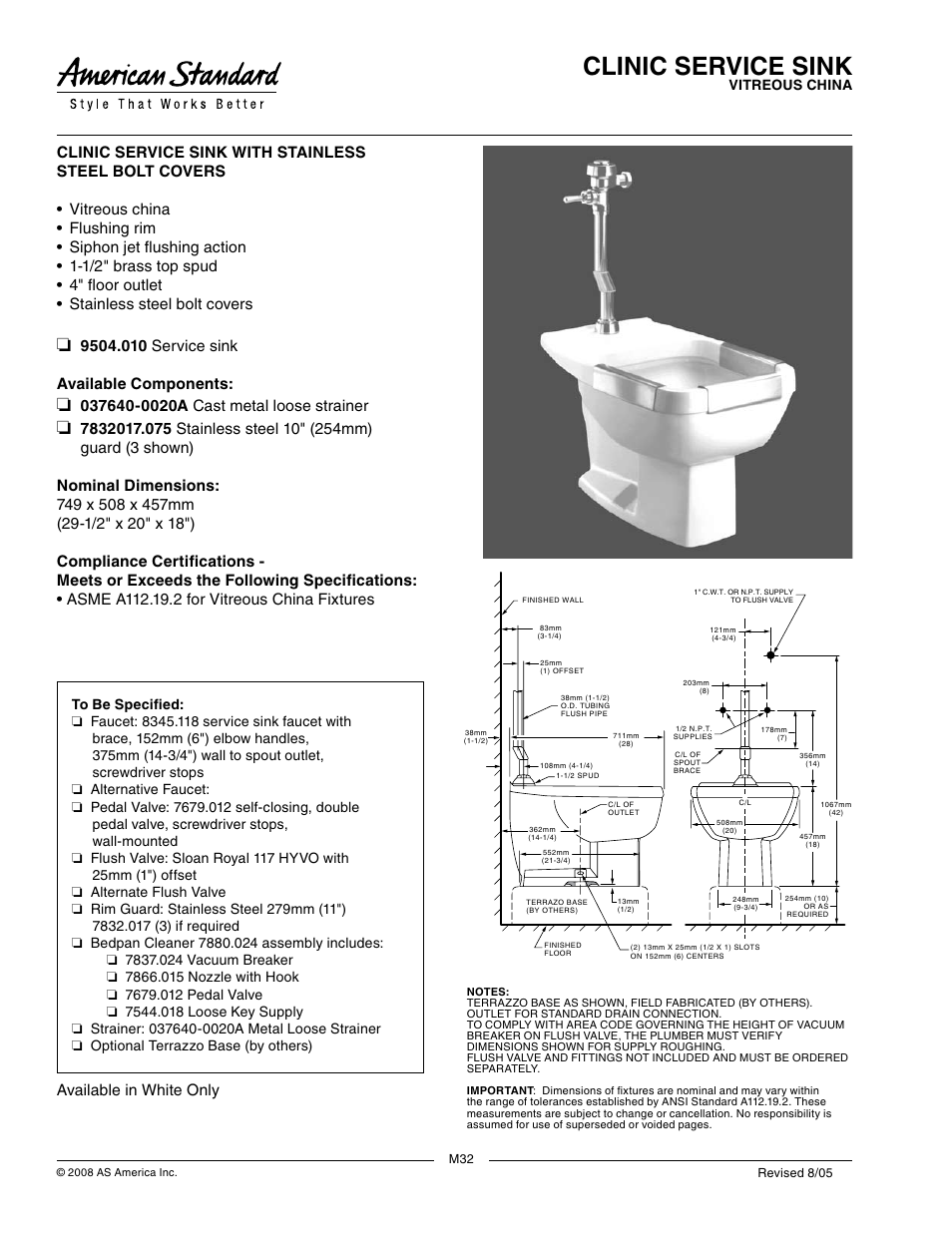 American Standard 8345.118 User Manual | 1 page