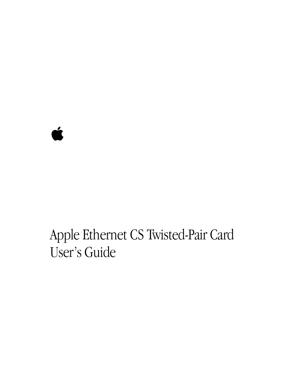 Apple Ethernet CS Twisted-Pair Card User Manual | 14 pages