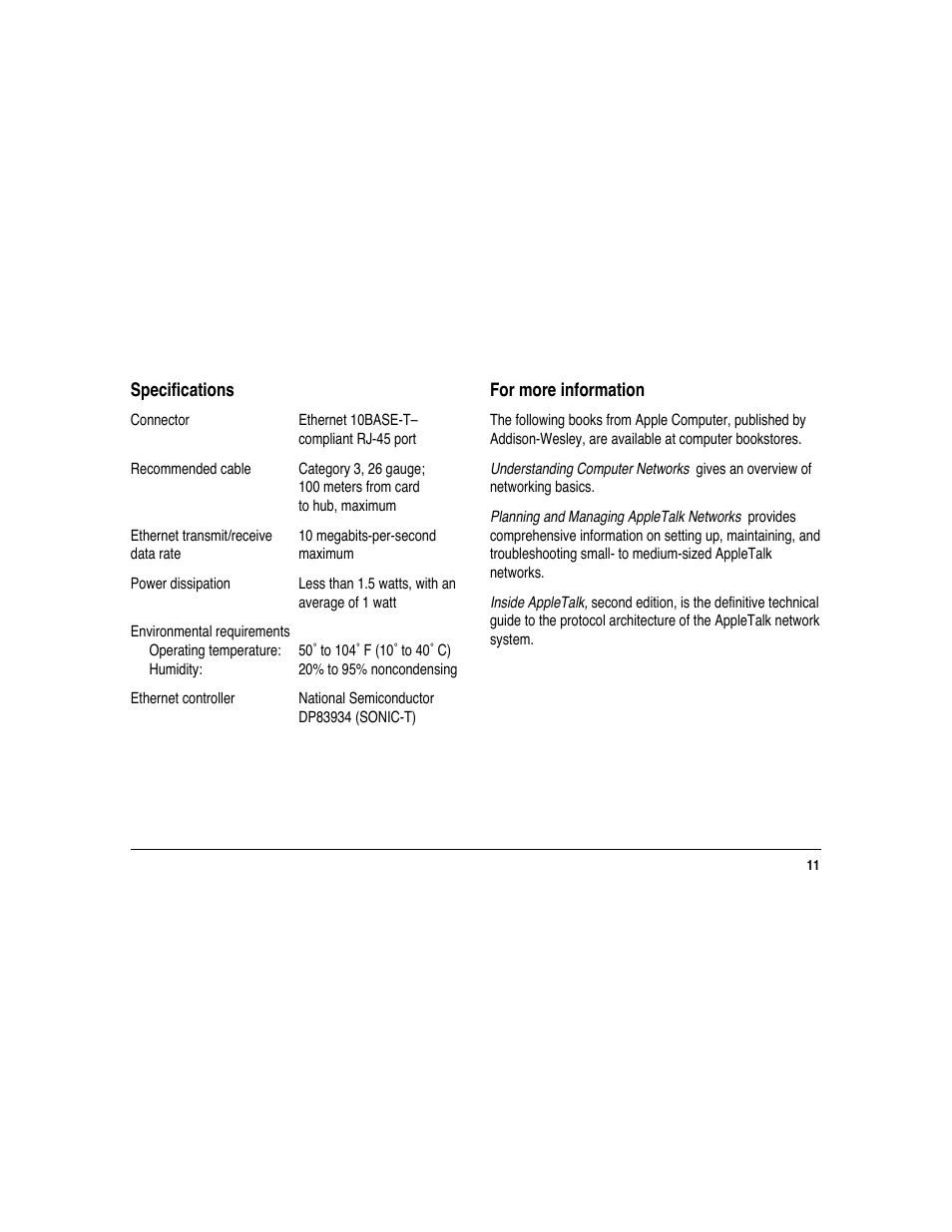 Apple Ethernet CS Twisted-Pair Card User Manual | Page 13 / 14