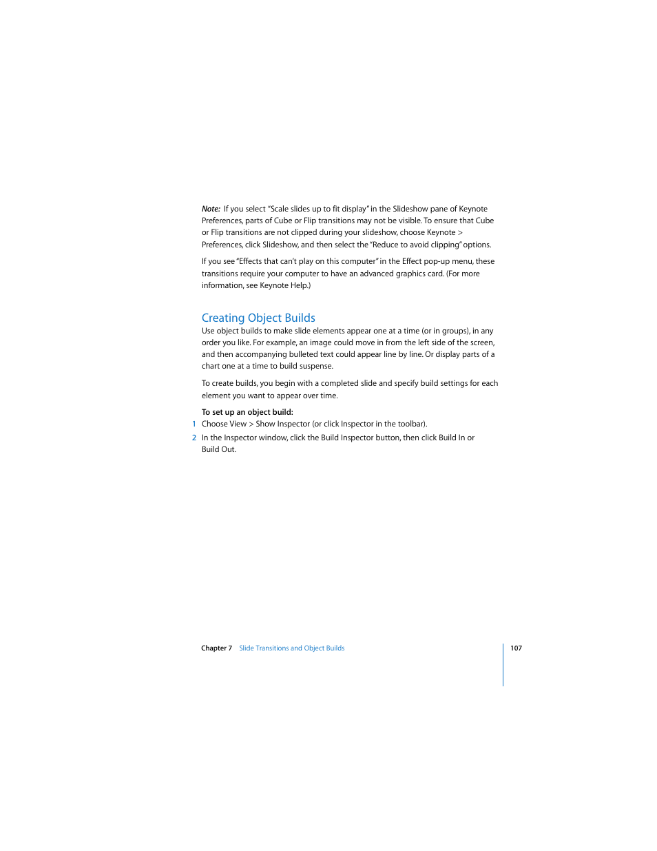 Creating object builds | Apple Keynote 2 User Manual | Page 107 / 152