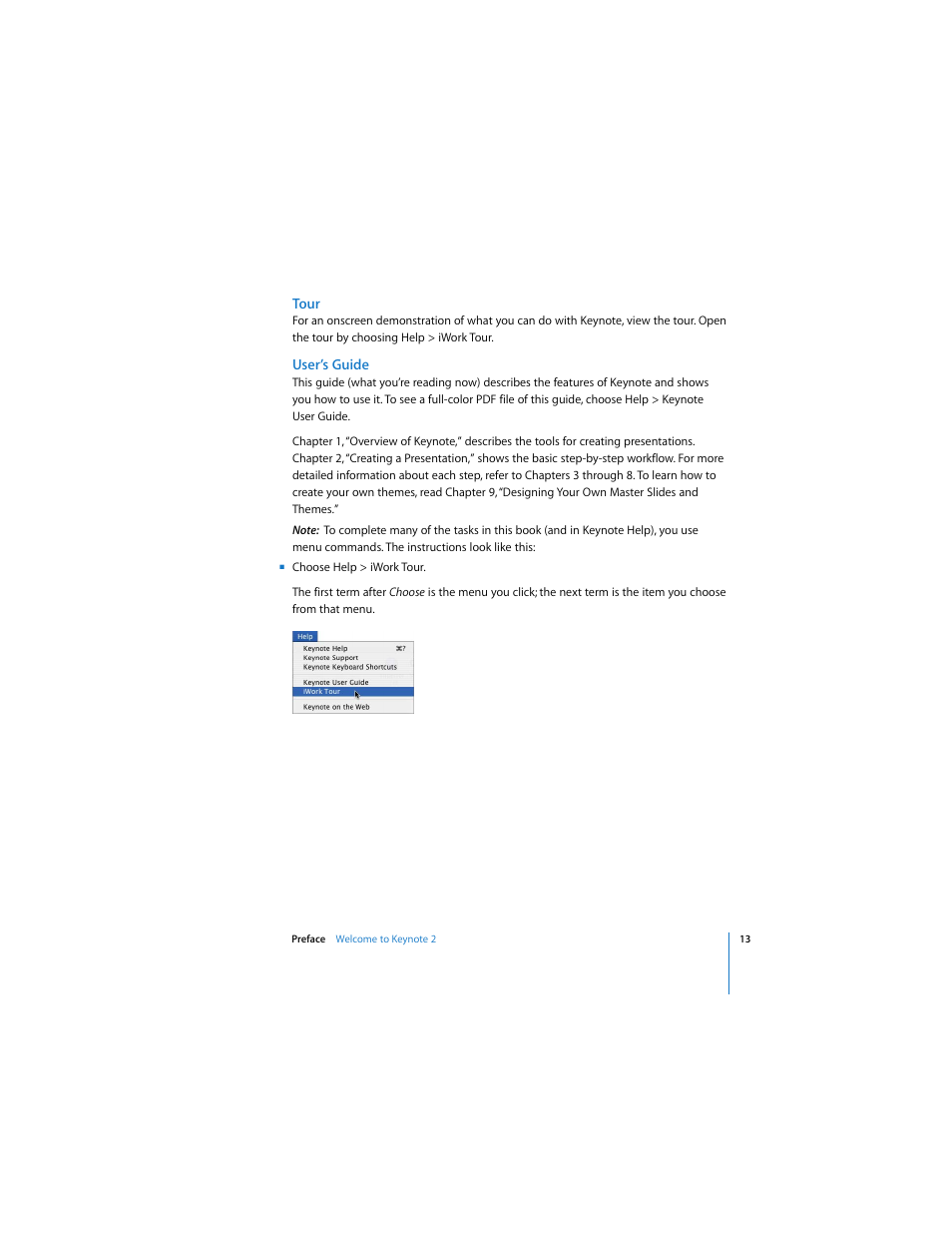 Tour, User’s guide | Apple Keynote 2 User Manual | Page 13 / 152