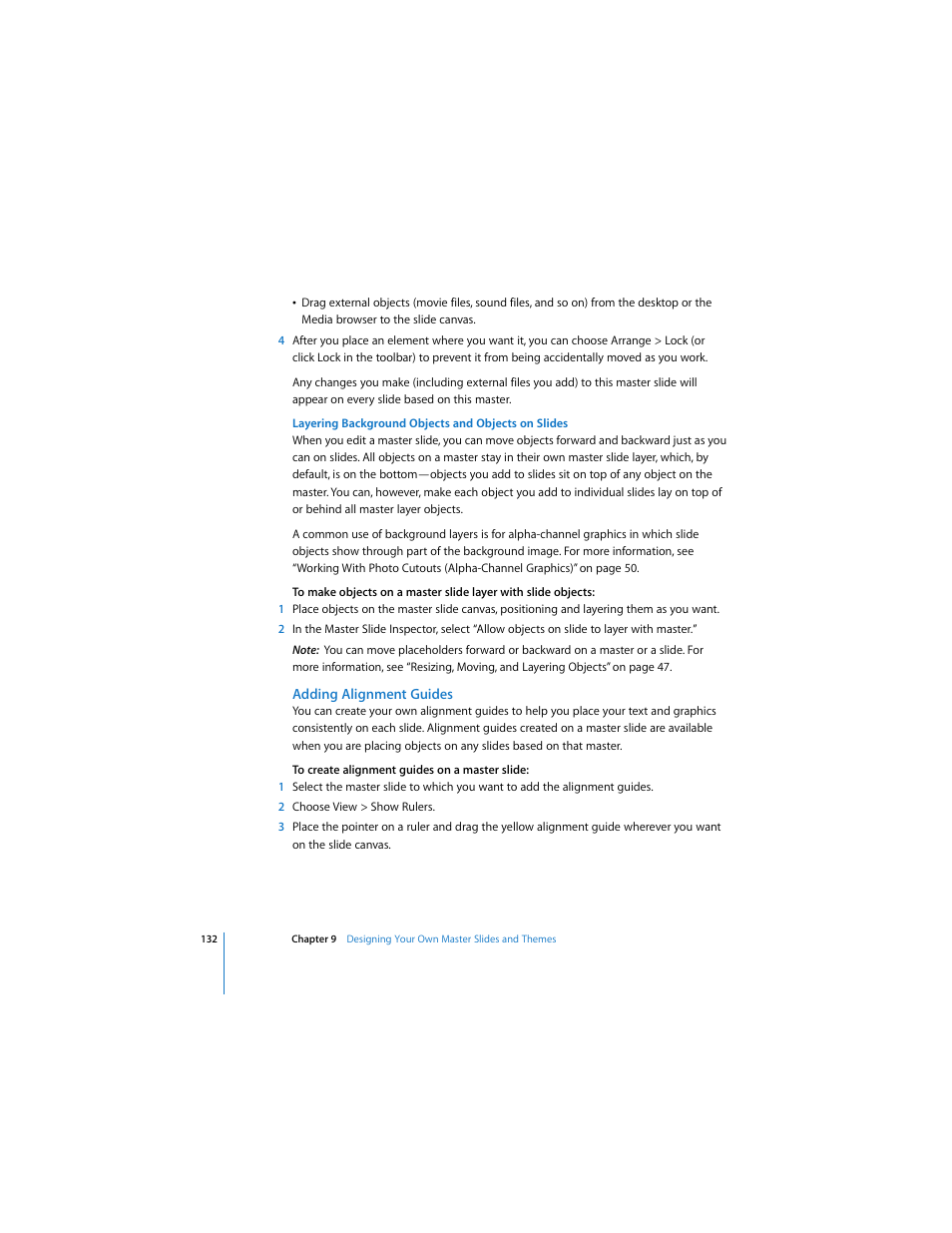 Adding alignment guides | Apple Keynote 2 User Manual | Page 132 / 152