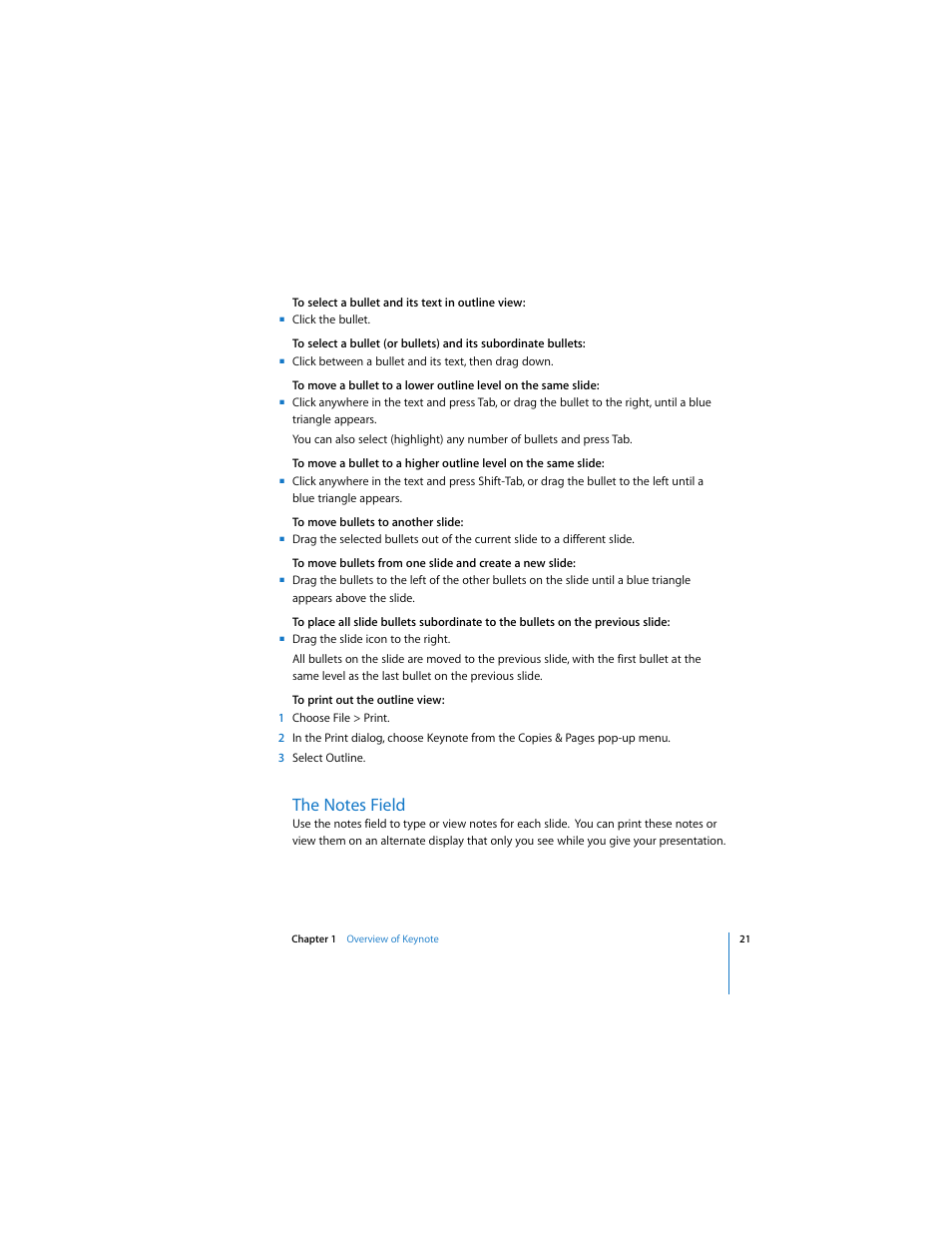 The notes field | Apple Keynote 2 User Manual | Page 21 / 152