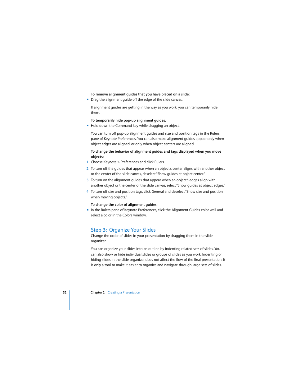 Step 3: organize your slides | Apple Keynote 2 User Manual | Page 32 / 152