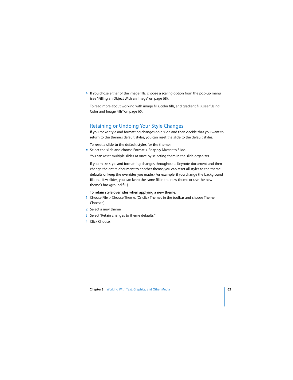 Retaining or undoing your style changes | Apple Keynote 2 User Manual | Page 63 / 152
