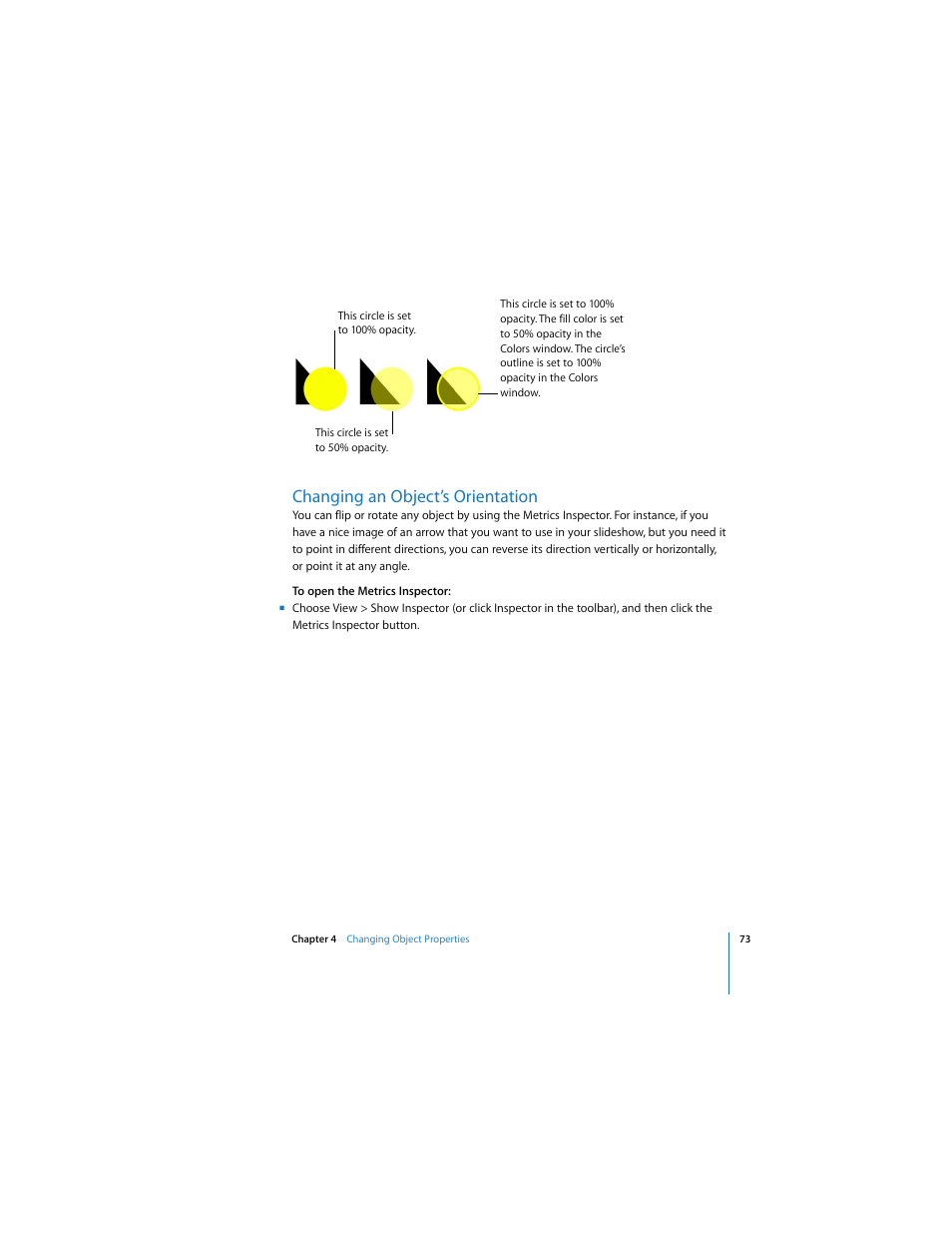 Changing an object’s orientation | Apple Keynote 2 User Manual | Page 73 / 152