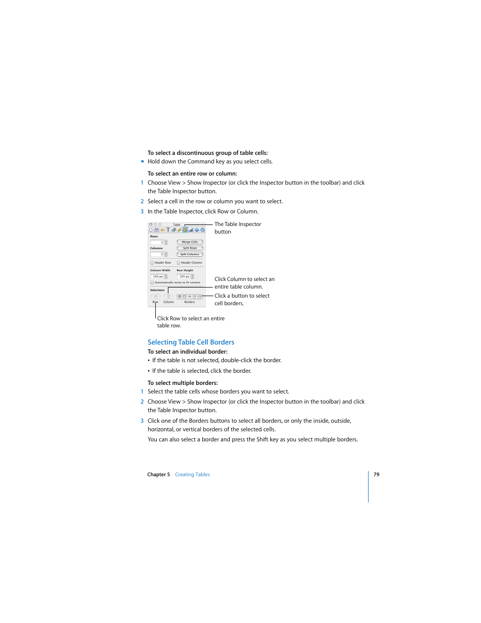 Selecting table cell borders | Apple Keynote 2 User Manual | Page 79 / 152