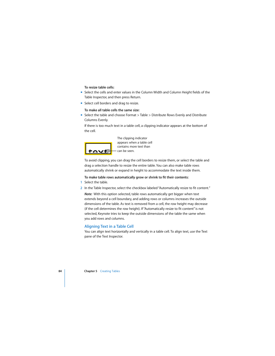Aligning text in a table cell | Apple Keynote 2 User Manual | Page 84 / 152
