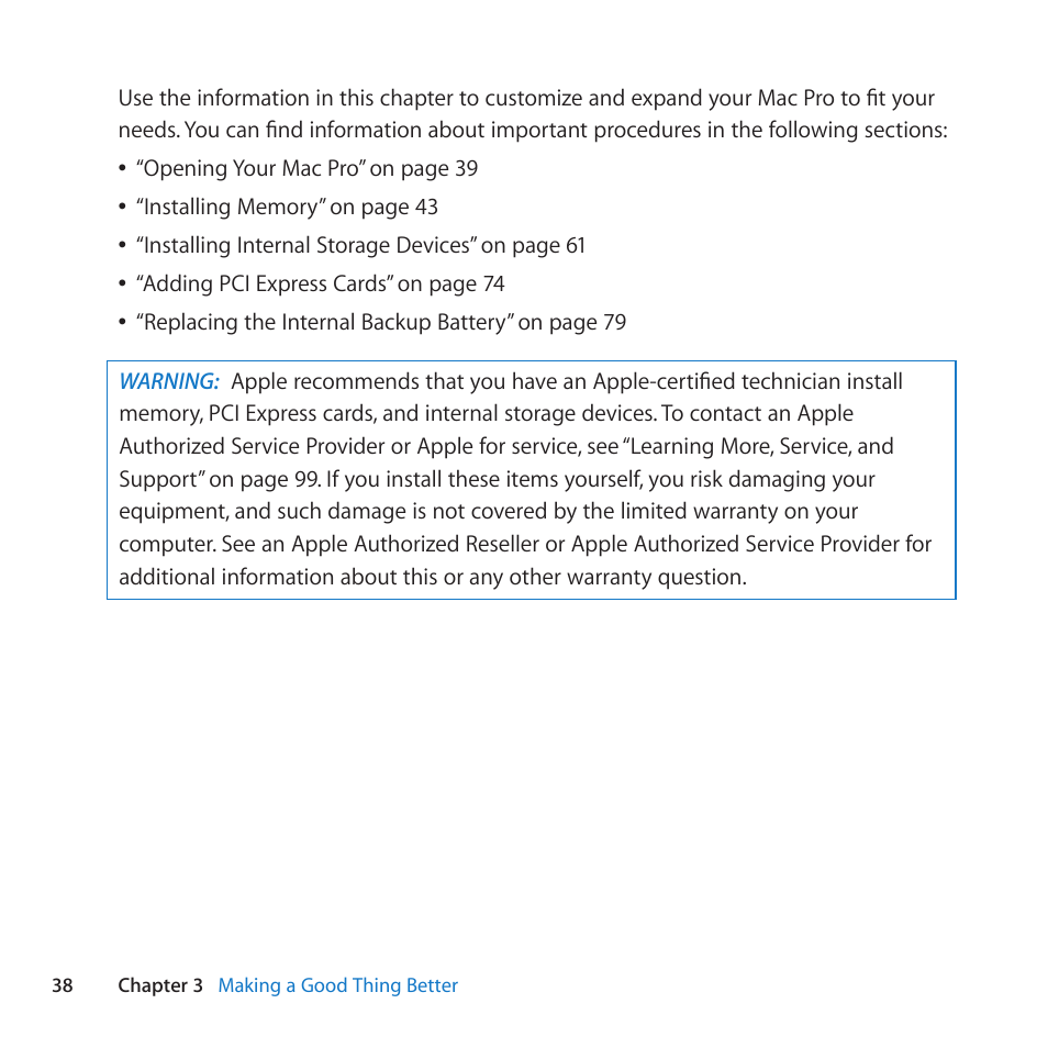 Apple Mac Pro (Mid 2010) User Manual | Page 38 / 136