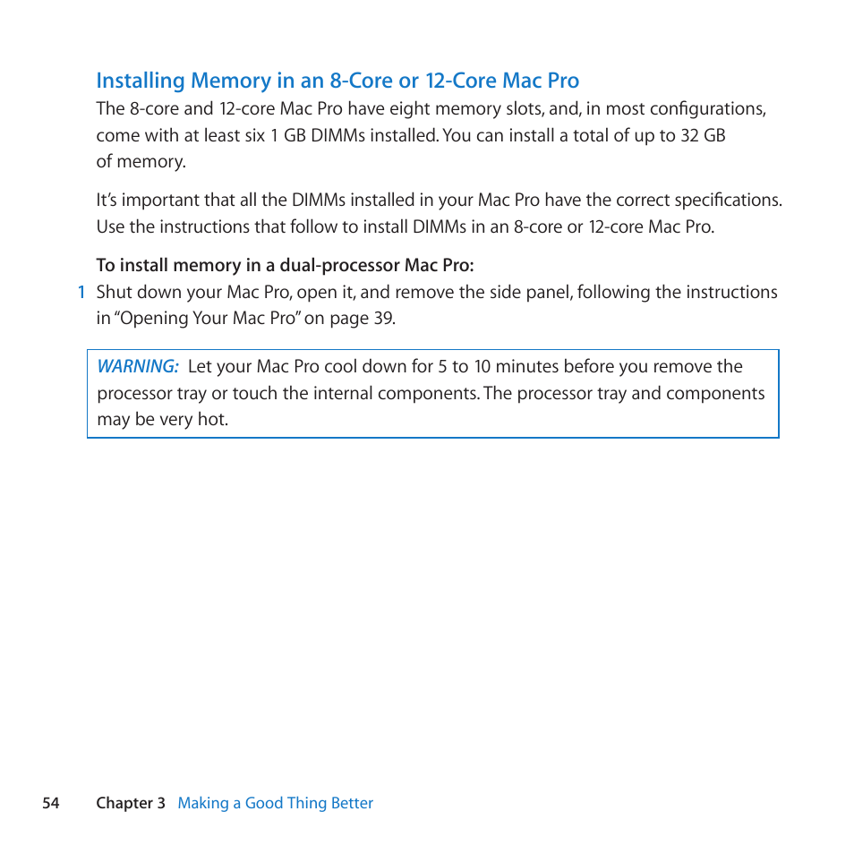 Apple Mac Pro (Mid 2010) User Manual | Page 54 / 136