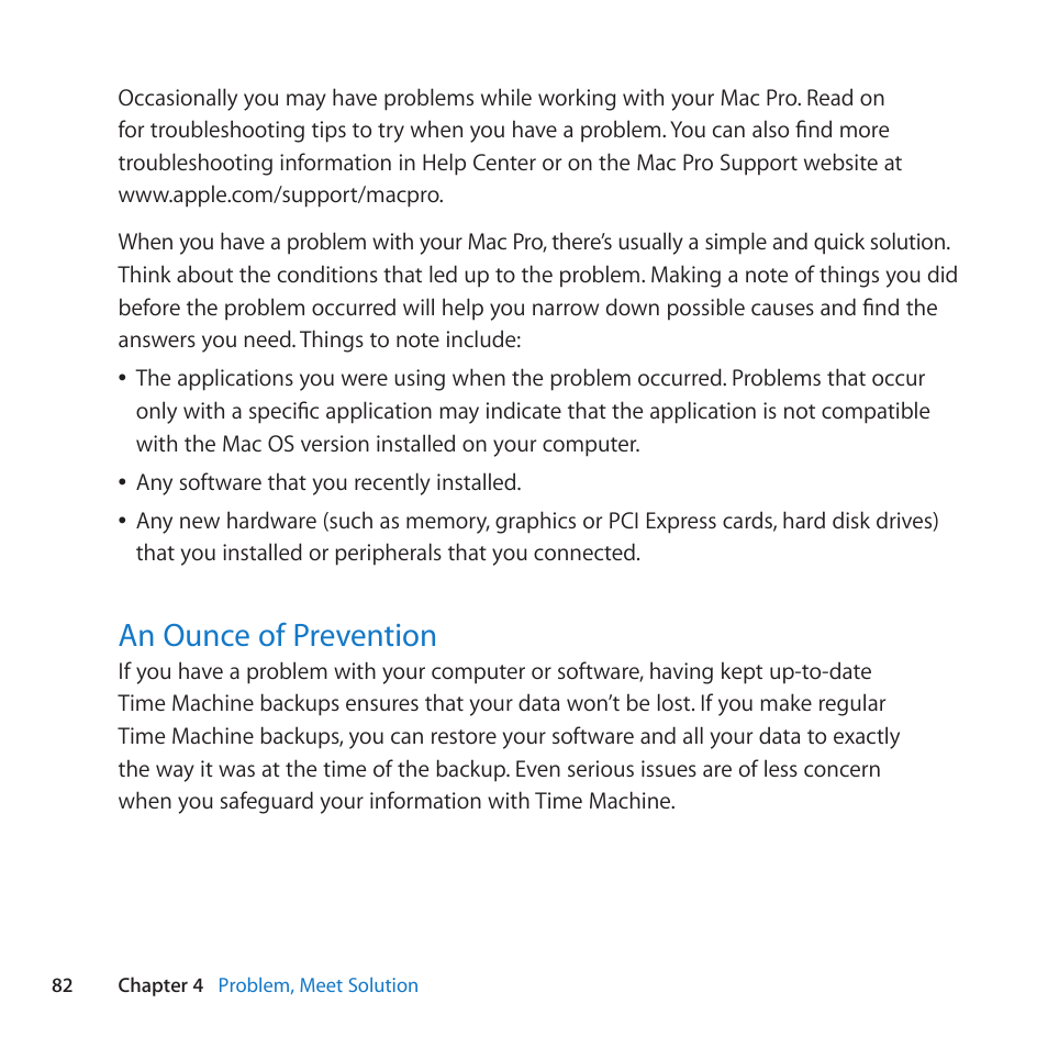 An ounce of prevention, 82 an ounce of prevention | Apple Mac Pro (Mid 2010) User Manual | Page 82 / 136