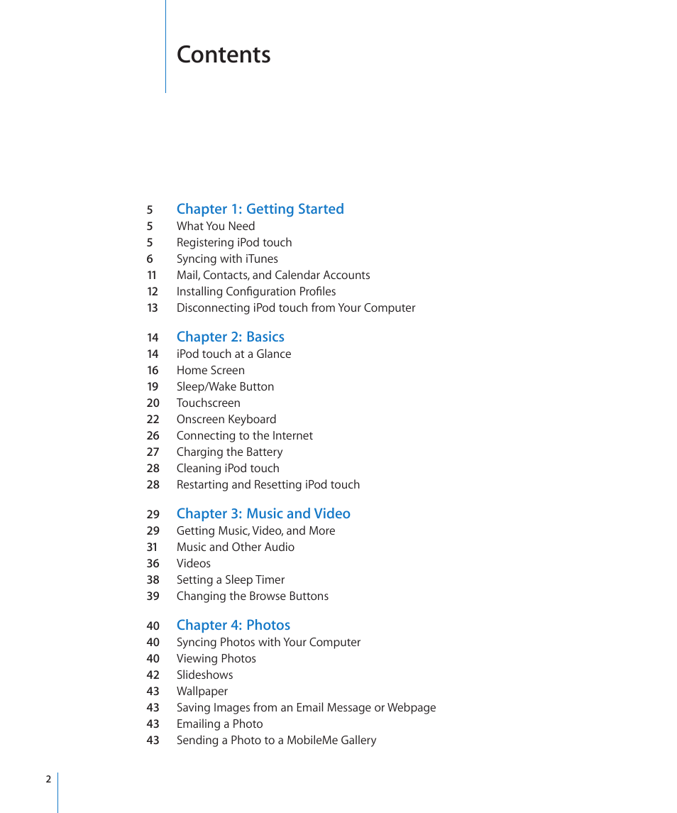 Apple iPod touch iOS 2.0 User Manual | Page 2 / 120
