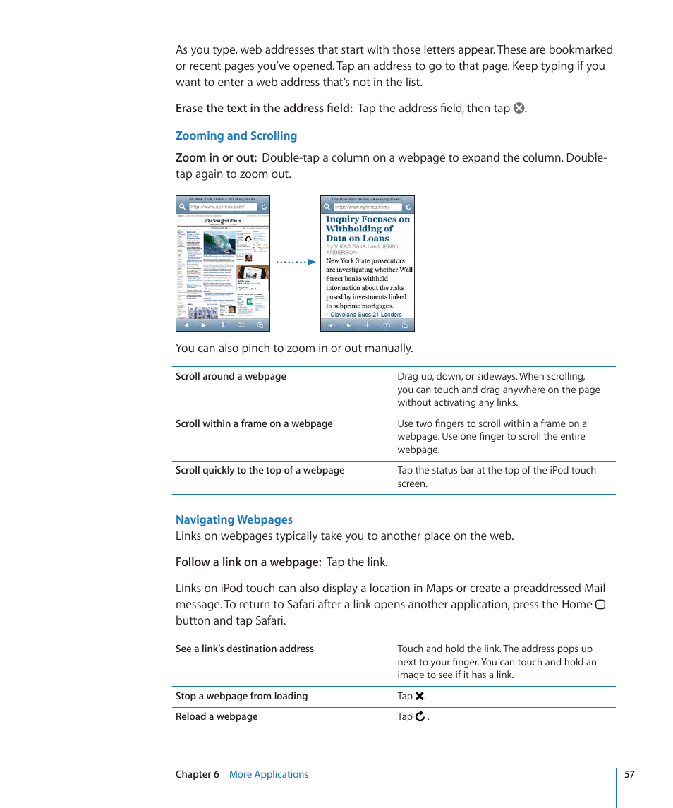 Apple iPod touch iOS 2.0 User Manual | Page 57 / 120