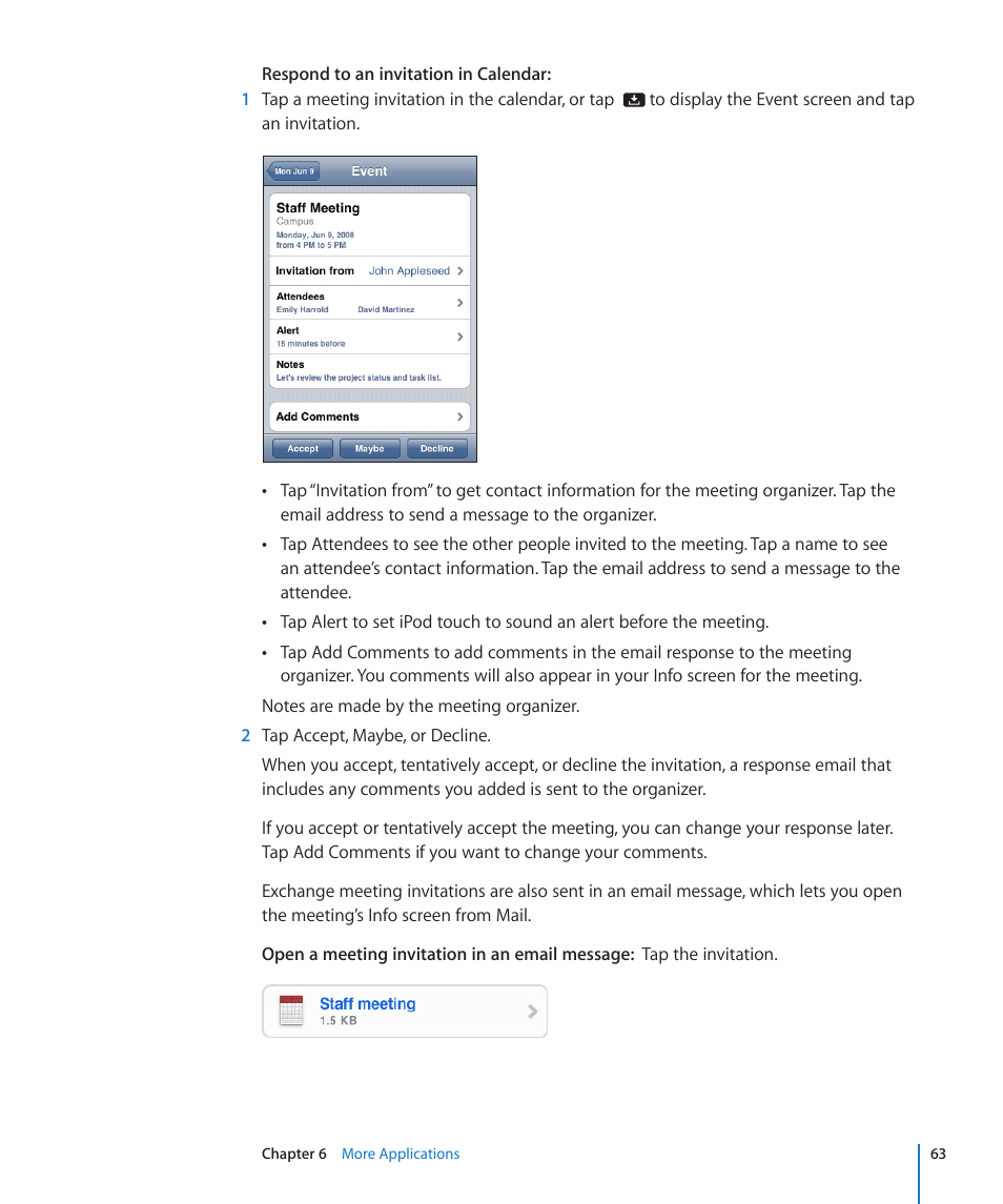 Apple iPod touch iOS 2.0 User Manual | Page 63 / 120