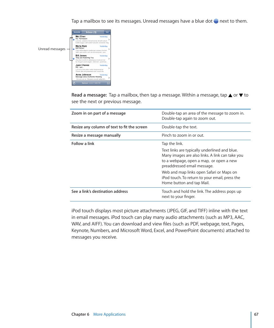 Apple iPod touch iOS 2.0 User Manual | Page 67 / 120