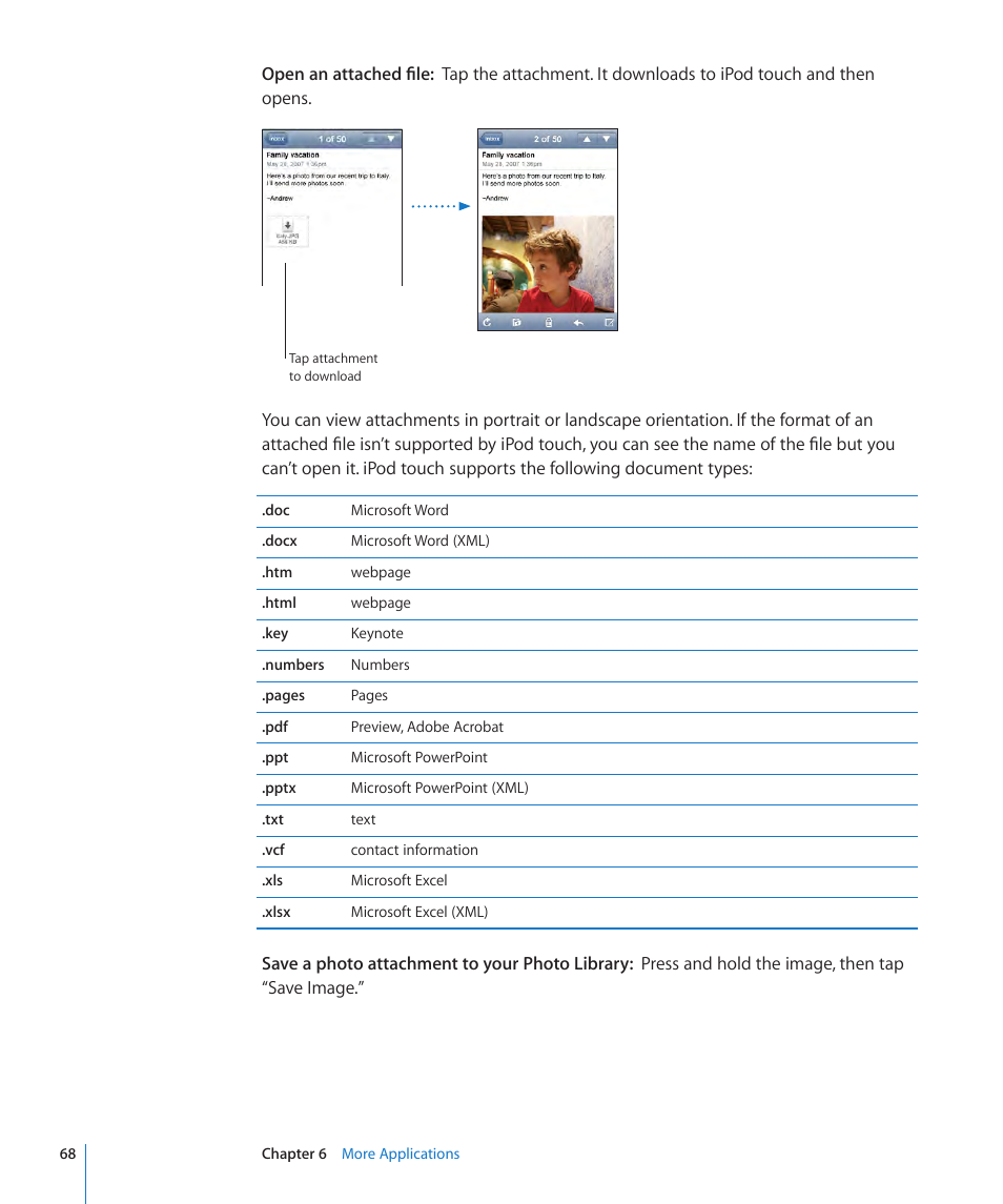 Apple iPod touch iOS 2.0 User Manual | Page 68 / 120