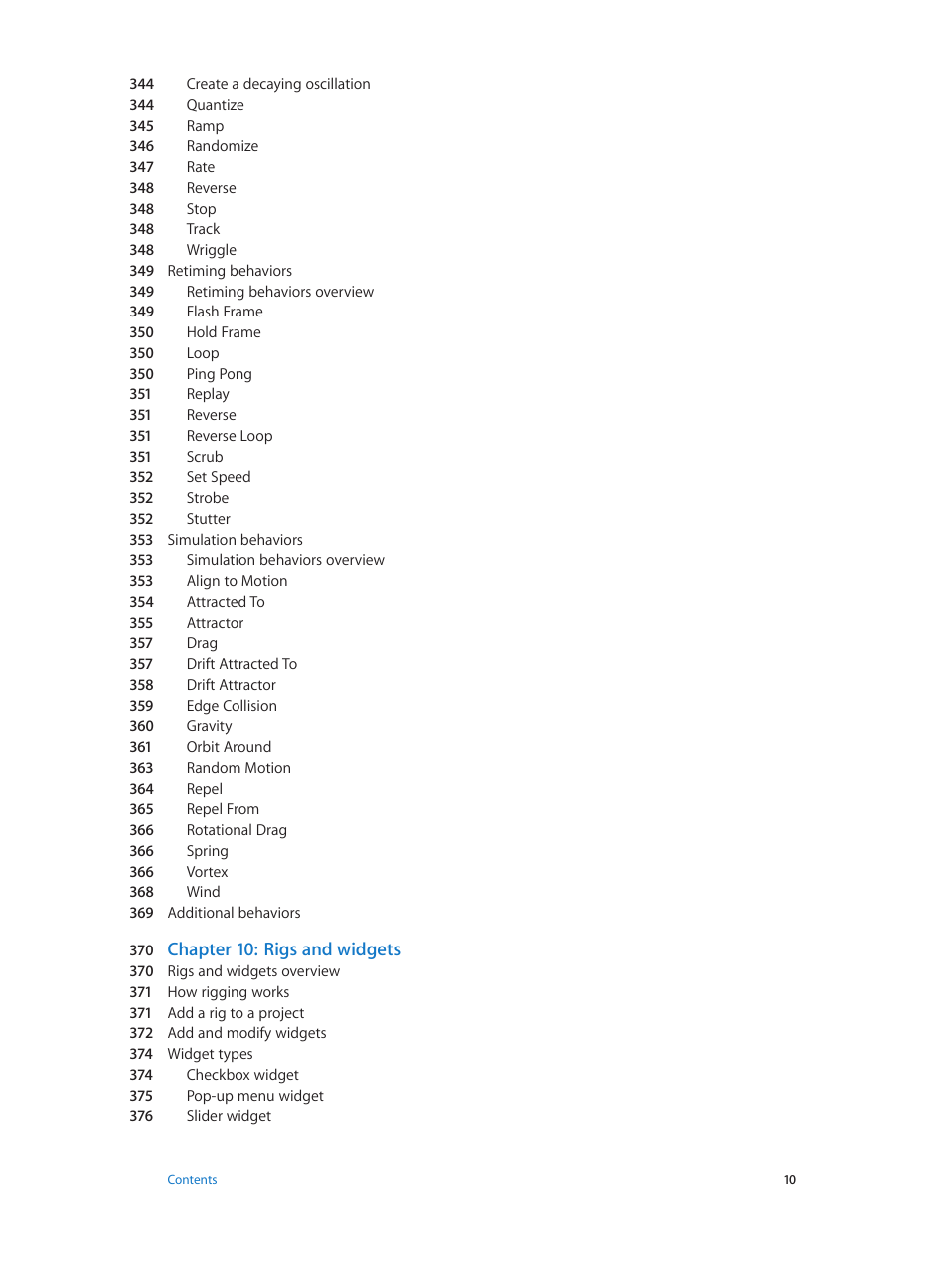 Chapter 10: rigs and widgets | Apple Motion 5.1.1 User Manual | Page 10 / 1090