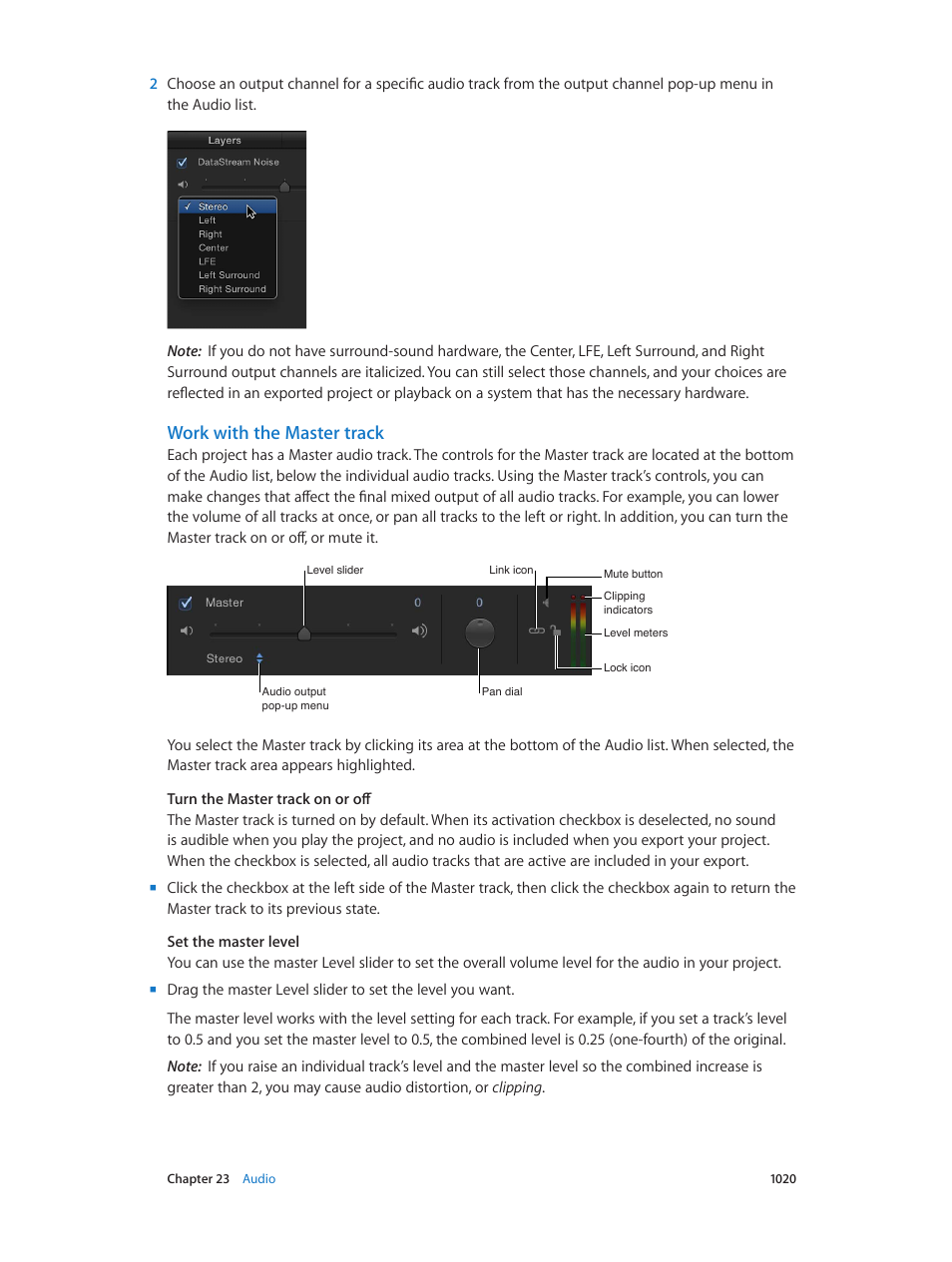Work with the master track | Apple Motion 5.1.1 User Manual | Page 1020 / 1090