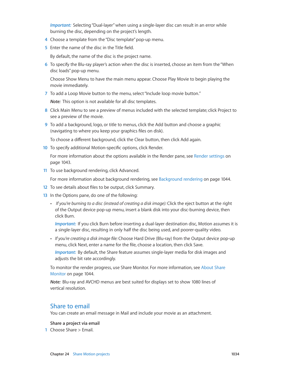 Share to email, 1034 share to email | Apple Motion 5.1.1 User Manual | Page 1034 / 1090