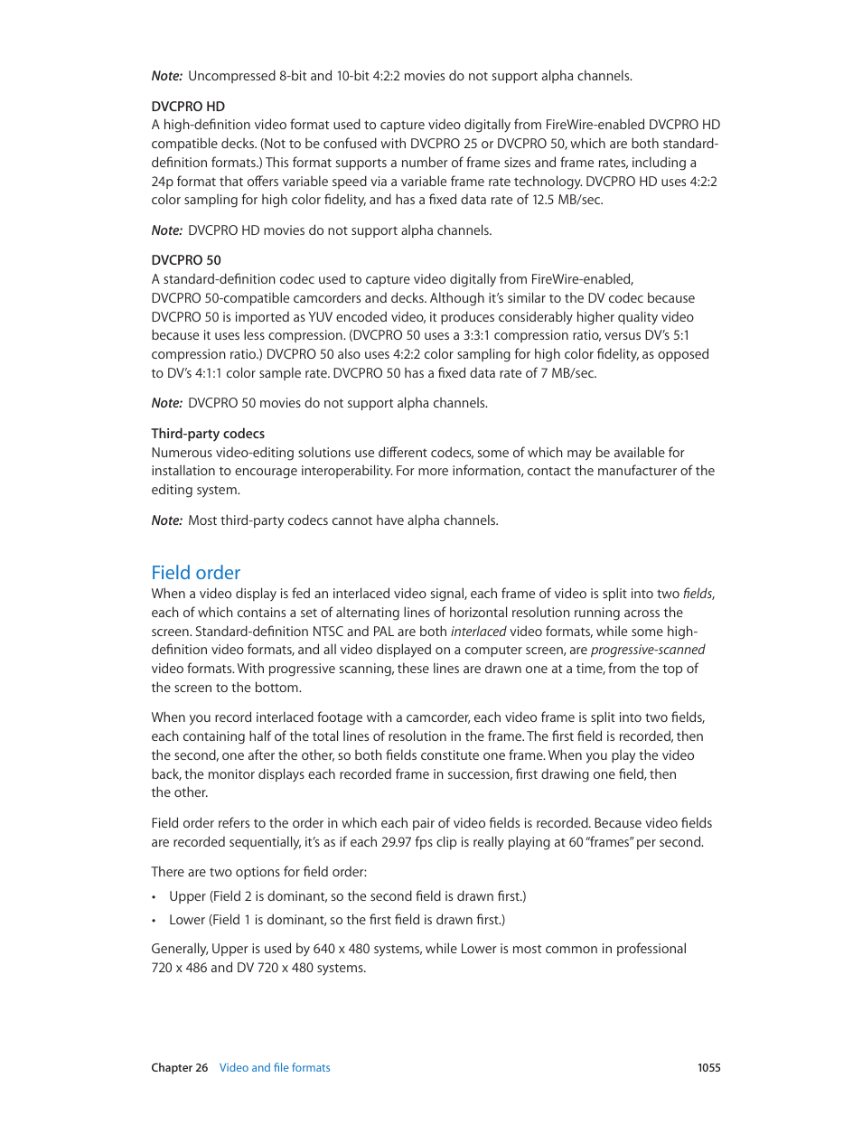 Field order, 1055 field order | Apple Motion 5.1.1 User Manual | Page 1055 / 1090