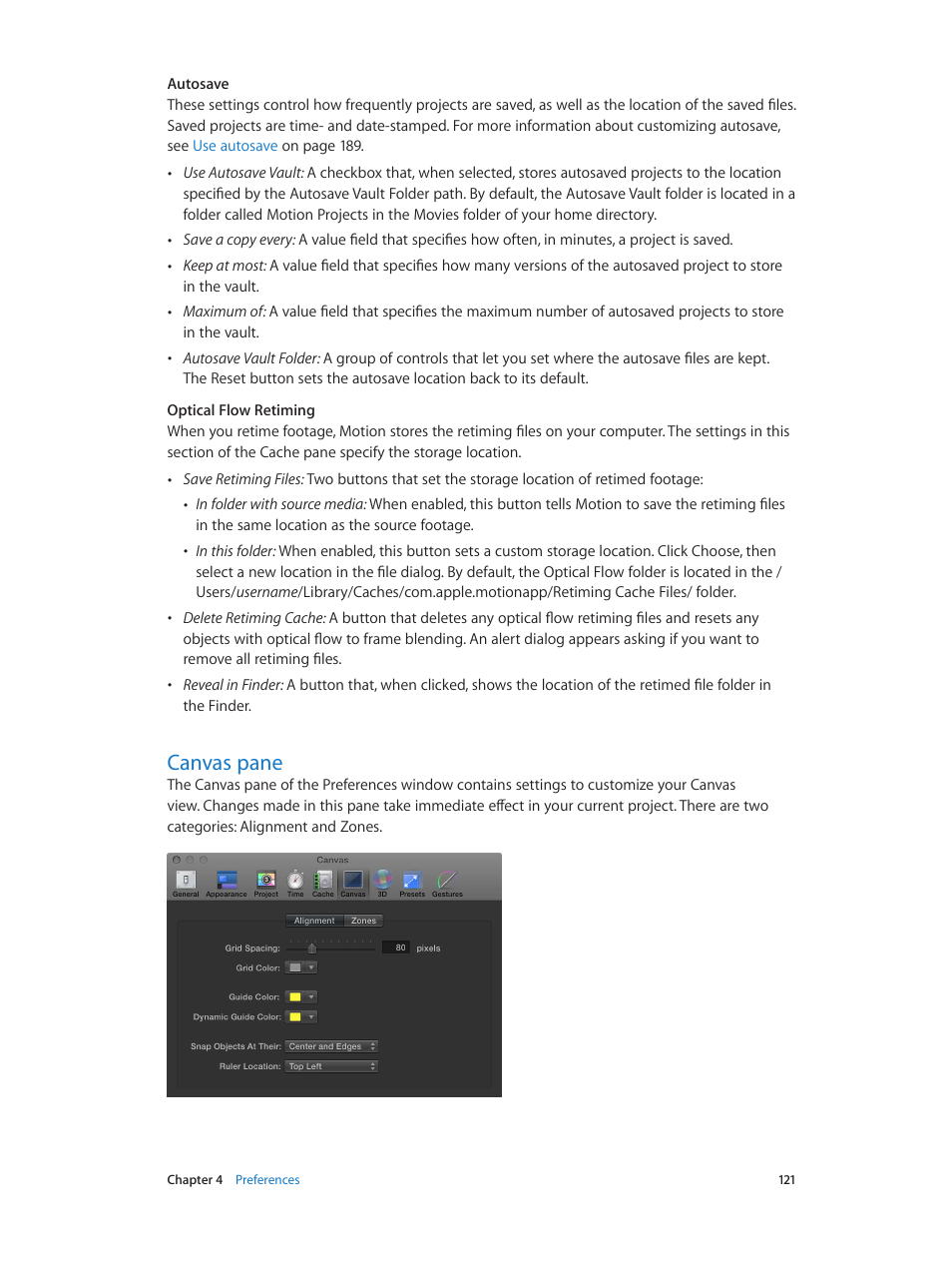 Canvas pane, 121 canvas pane | Apple Motion 5.1.1 User Manual | Page 121 / 1090