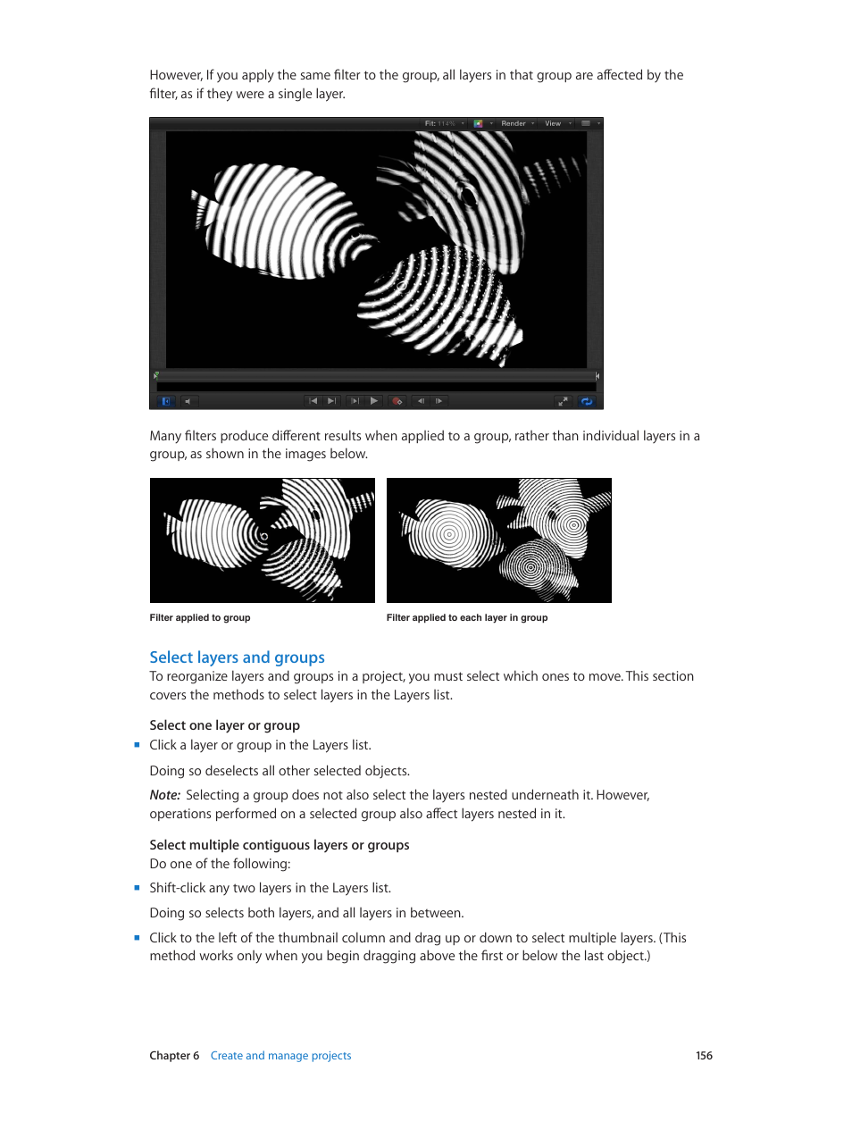 Select layers and groups | Apple Motion 5.1.1 User Manual | Page 156 / 1090