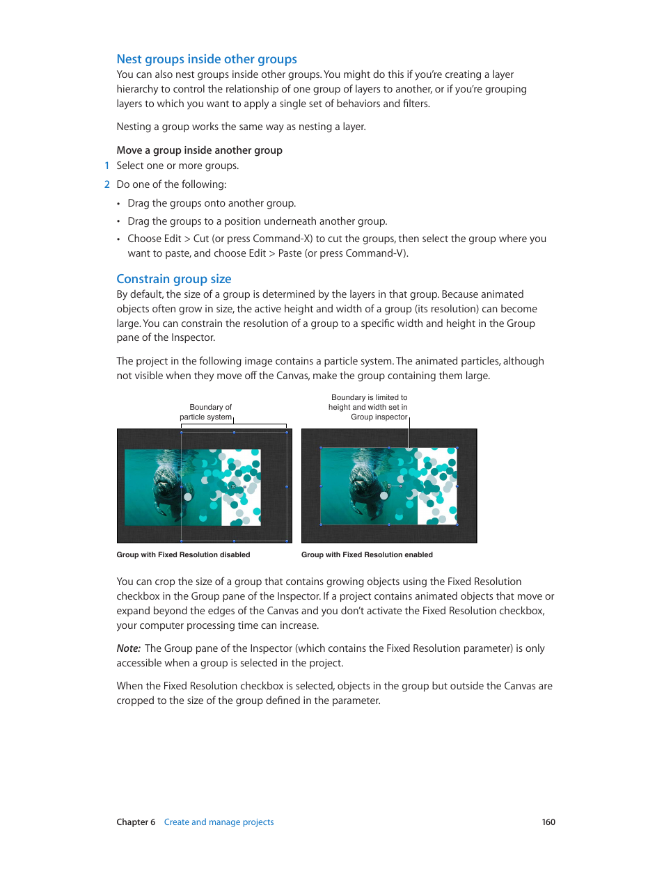 Nest groups inside other groups, Constrain group size | Apple Motion 5.1.1 User Manual | Page 160 / 1090