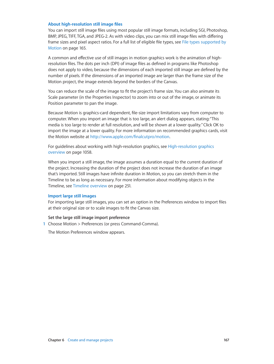 Import, Large still images | Apple Motion 5.1.1 User Manual | Page 167 / 1090