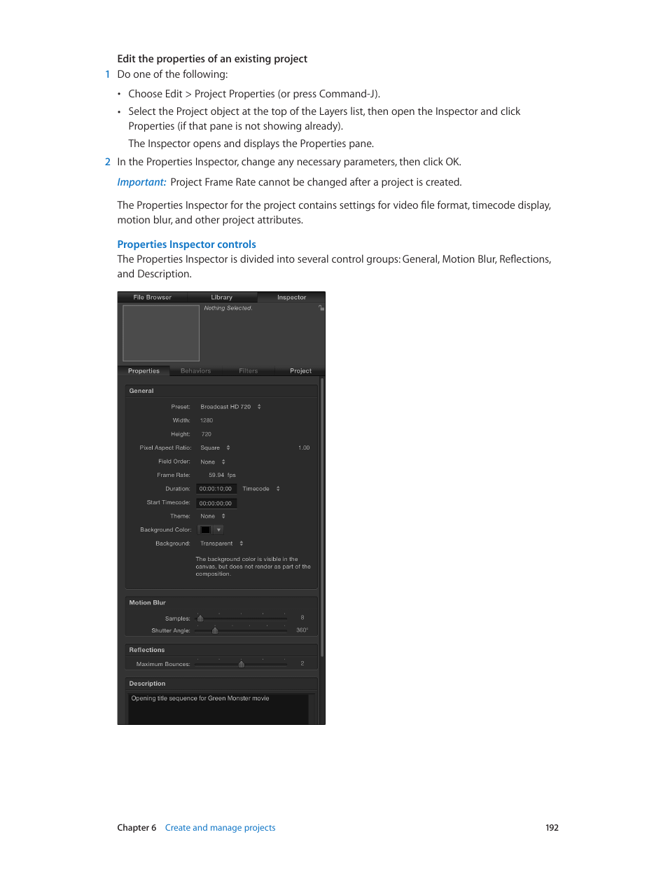 Properties inspector controls | Apple Motion 5.1.1 User Manual | Page 192 / 1090