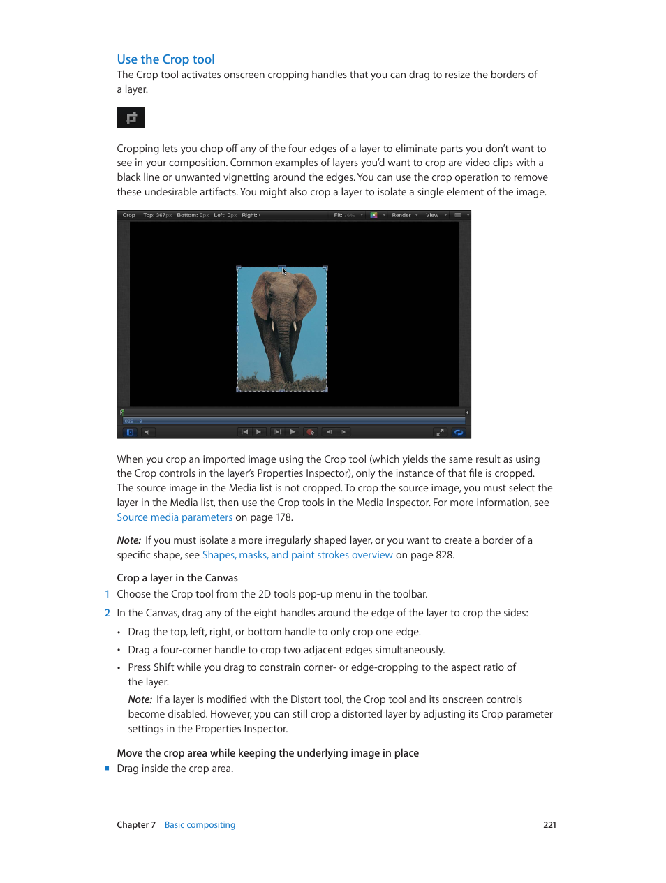 Use the crop tool | Apple Motion 5.1.1 User Manual | Page 221 / 1090