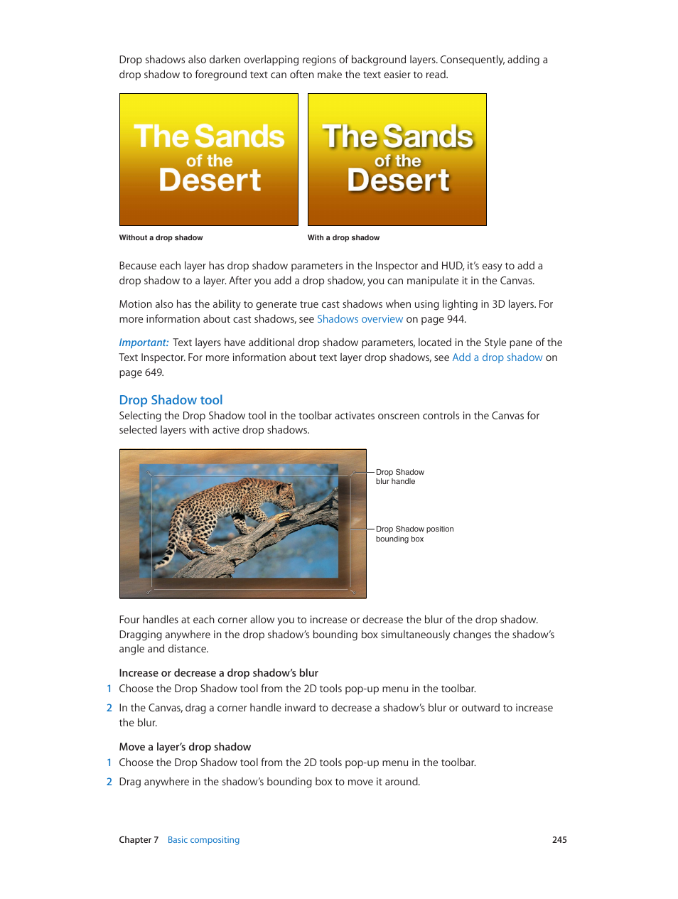 Drop shadow tool | Apple Motion 5.1.1 User Manual | Page 245 / 1090
