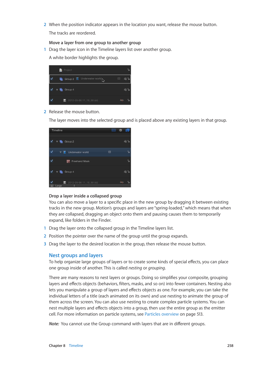 Nest groups and layers | Apple Motion 5.1.1 User Manual | Page 258 / 1090