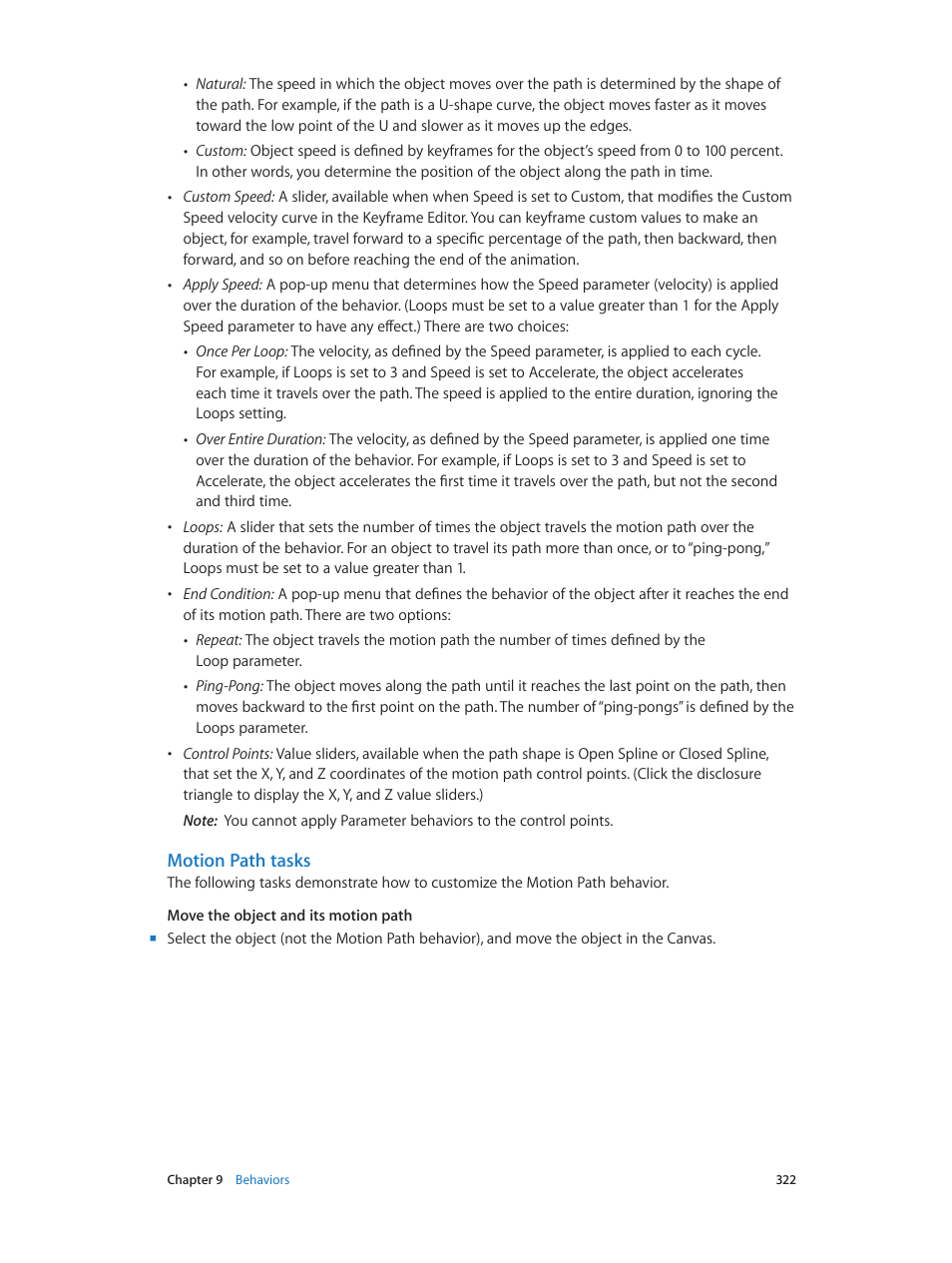 Motion path tasks | Apple Motion 5.1.1 User Manual | Page 322 / 1090
