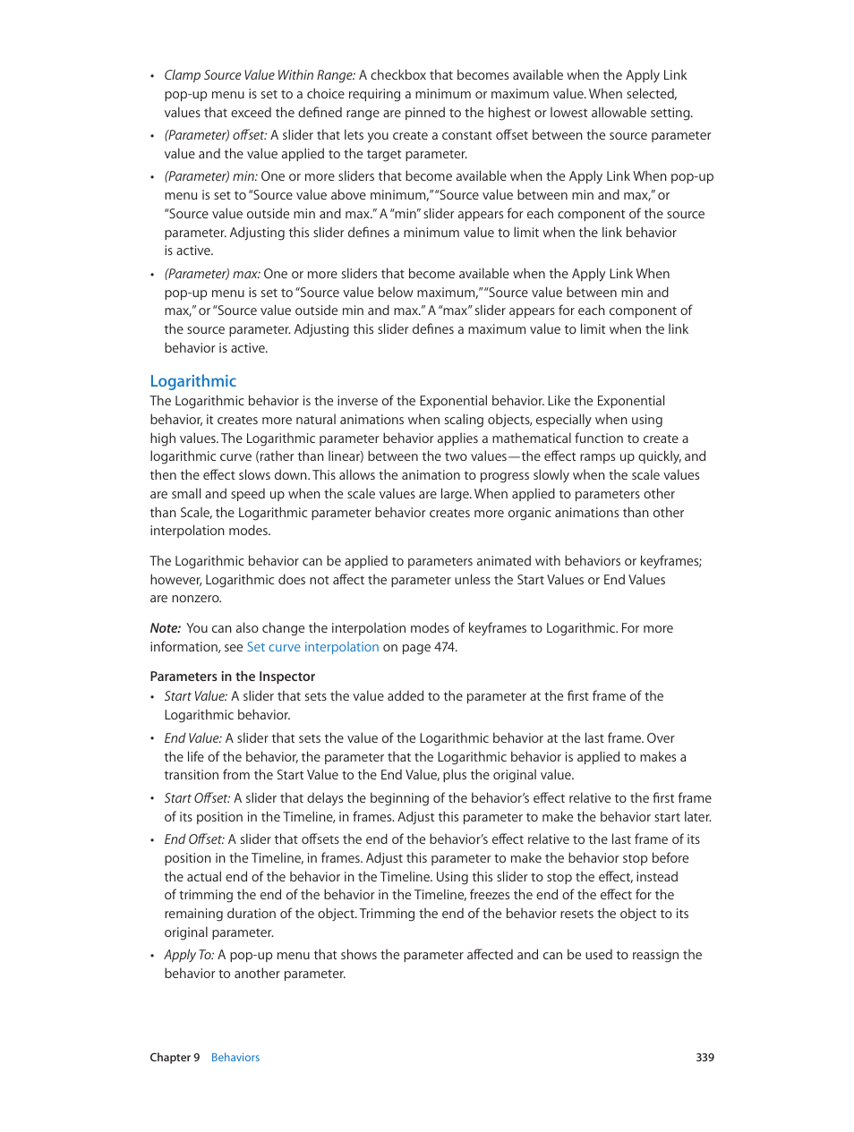 Logarithmic | Apple Motion 5.1.1 User Manual | Page 339 / 1090