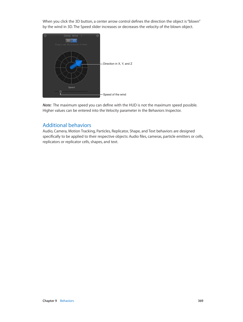 Additional behaviors, 369 additional behaviors | Apple Motion 5.1.1 User Manual | Page 369 / 1090