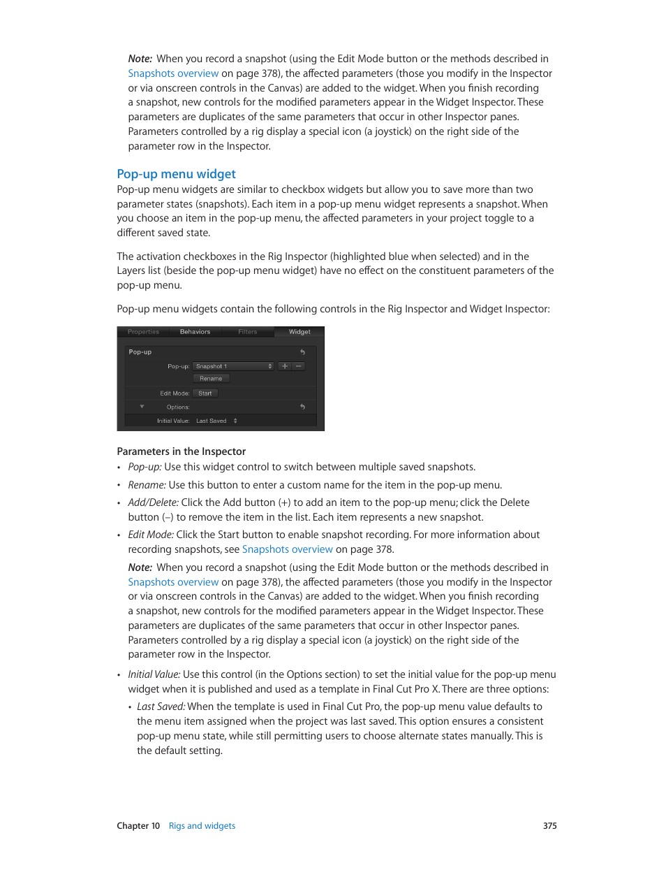 Pop-up menu widget | Apple Motion 5.1.1 User Manual | Page 375 / 1090