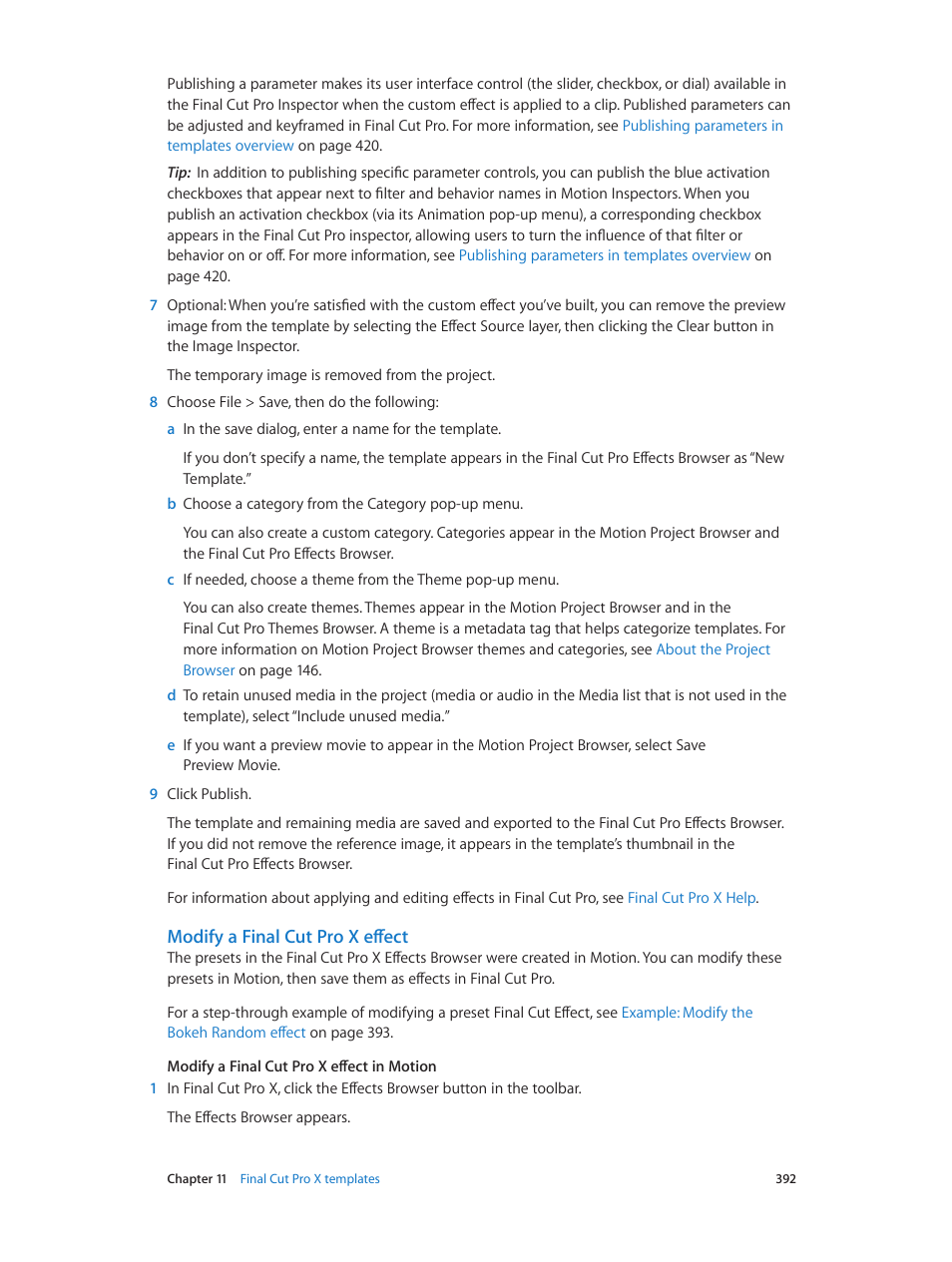 Modify a final cut pro x effect | Apple Motion 5.1.1 User Manual | Page 392 / 1090