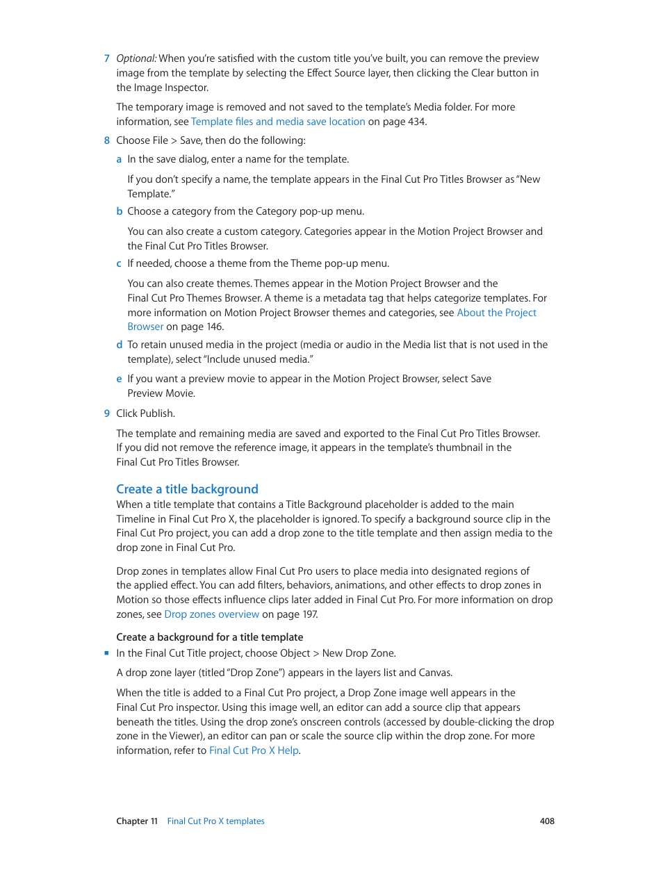 Create a title background, Create a, Title background | Apple Motion 5.1.1 User Manual | Page 408 / 1090