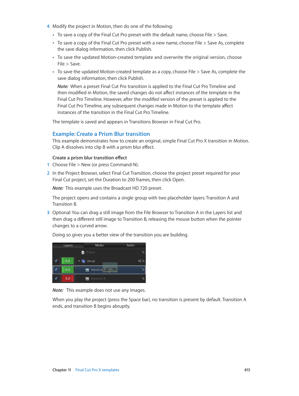 Example: create a prism blur transition | Apple Motion 5.1.1 User Manual | Page 413 / 1090