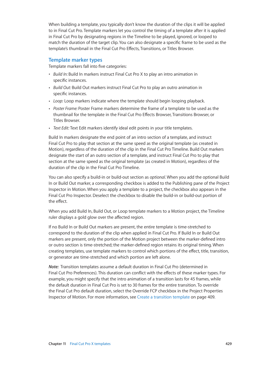Template marker types, Template marker, Types | Apple Motion 5.1.1 User Manual | Page 429 / 1090