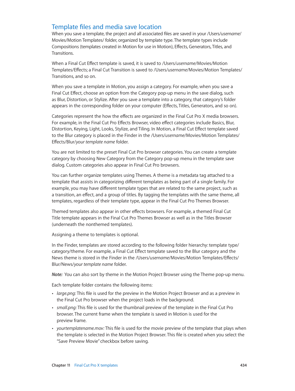 Template files and media save location, 434 template files and media save location | Apple Motion 5.1.1 User Manual | Page 434 / 1090