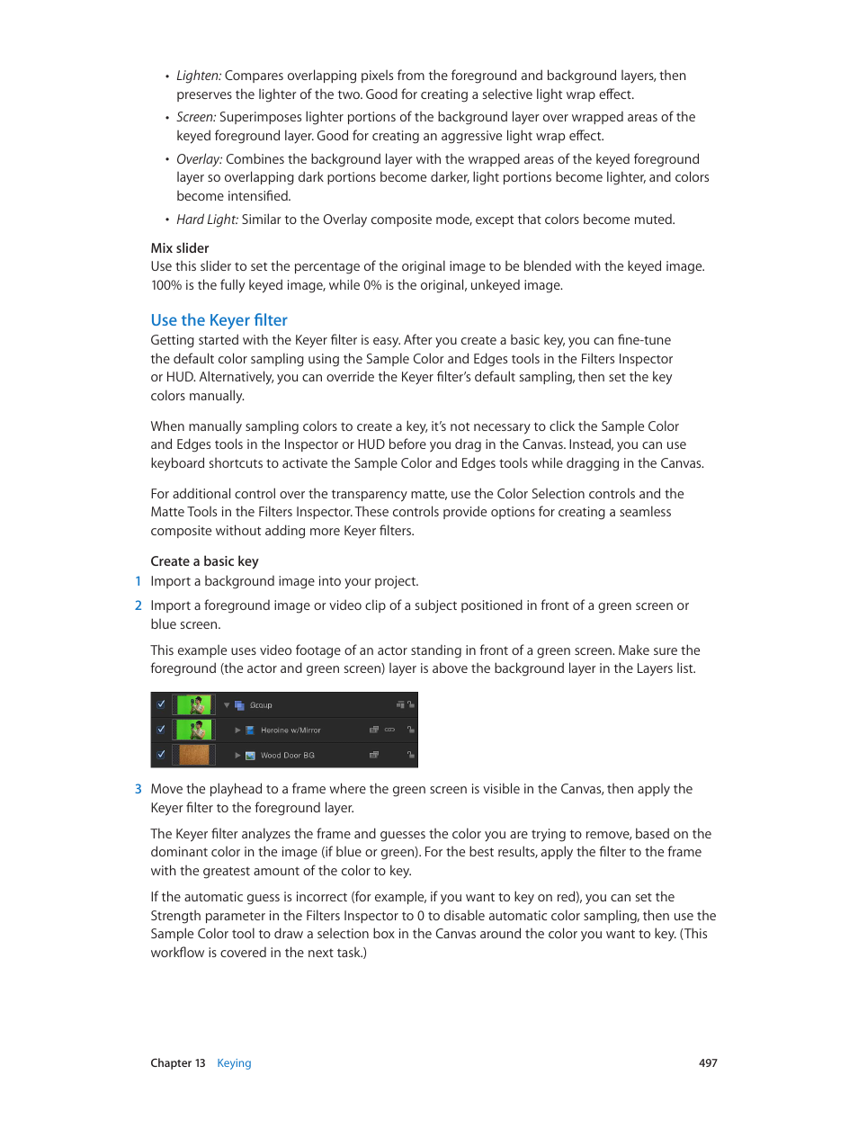 Use the keyer filter | Apple Motion 5.1.1 User Manual | Page 497 / 1090