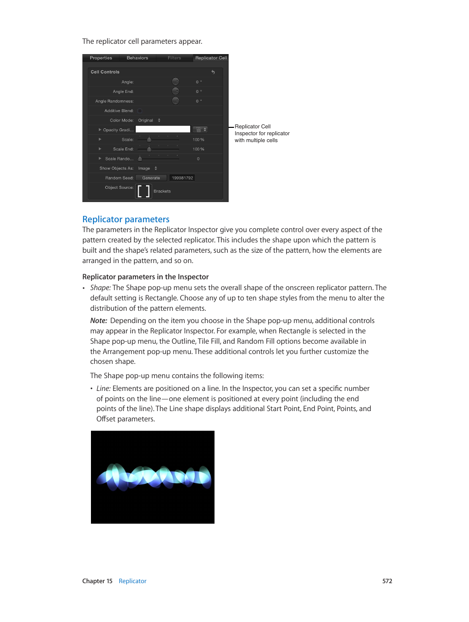 Replicator parameters | Apple Motion 5.1.1 User Manual | Page 572 / 1090