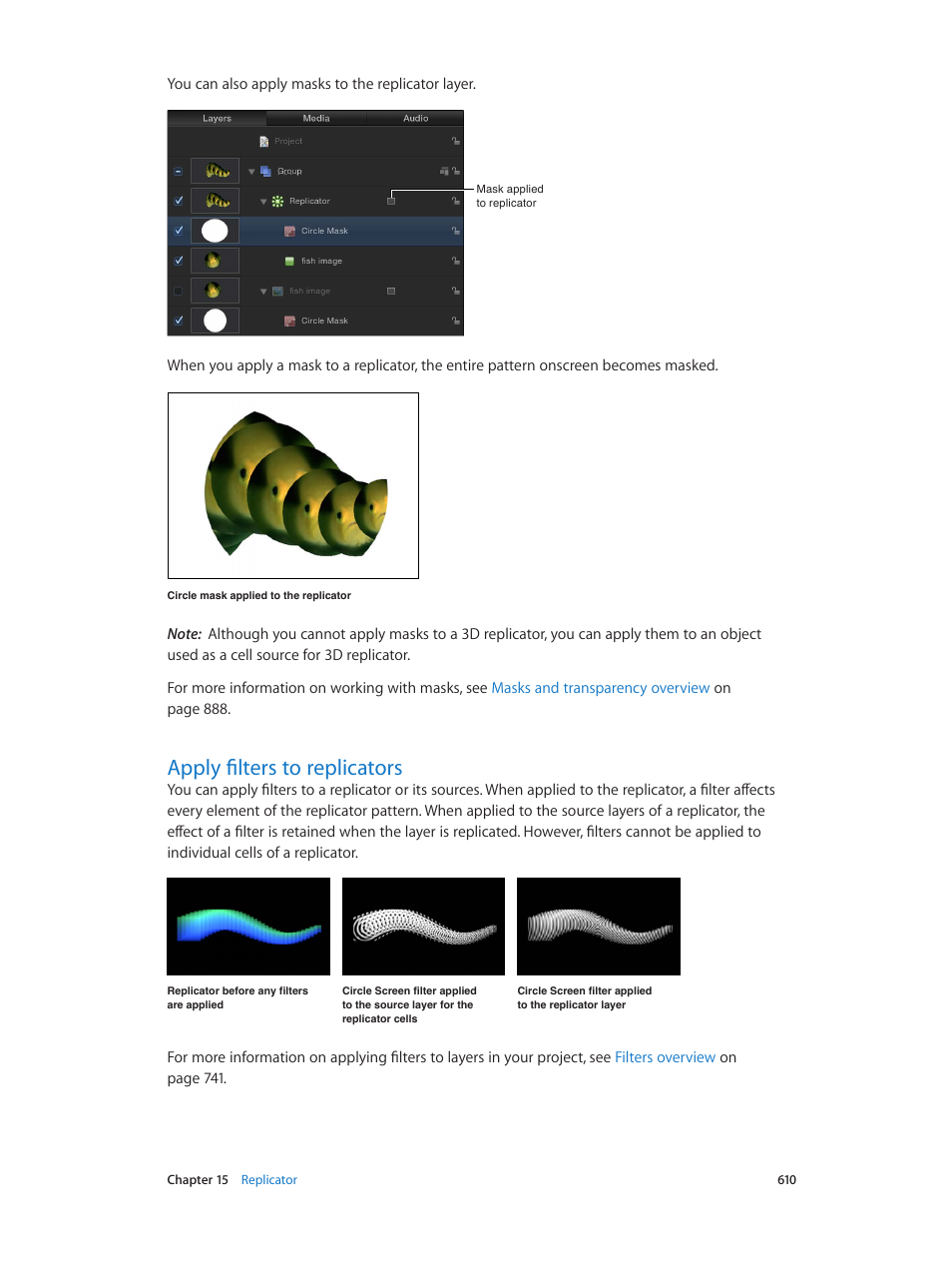 Apply filters to replicators, 610 apply filters to replicators | Apple Motion 5.1.1 User Manual | Page 610 / 1090