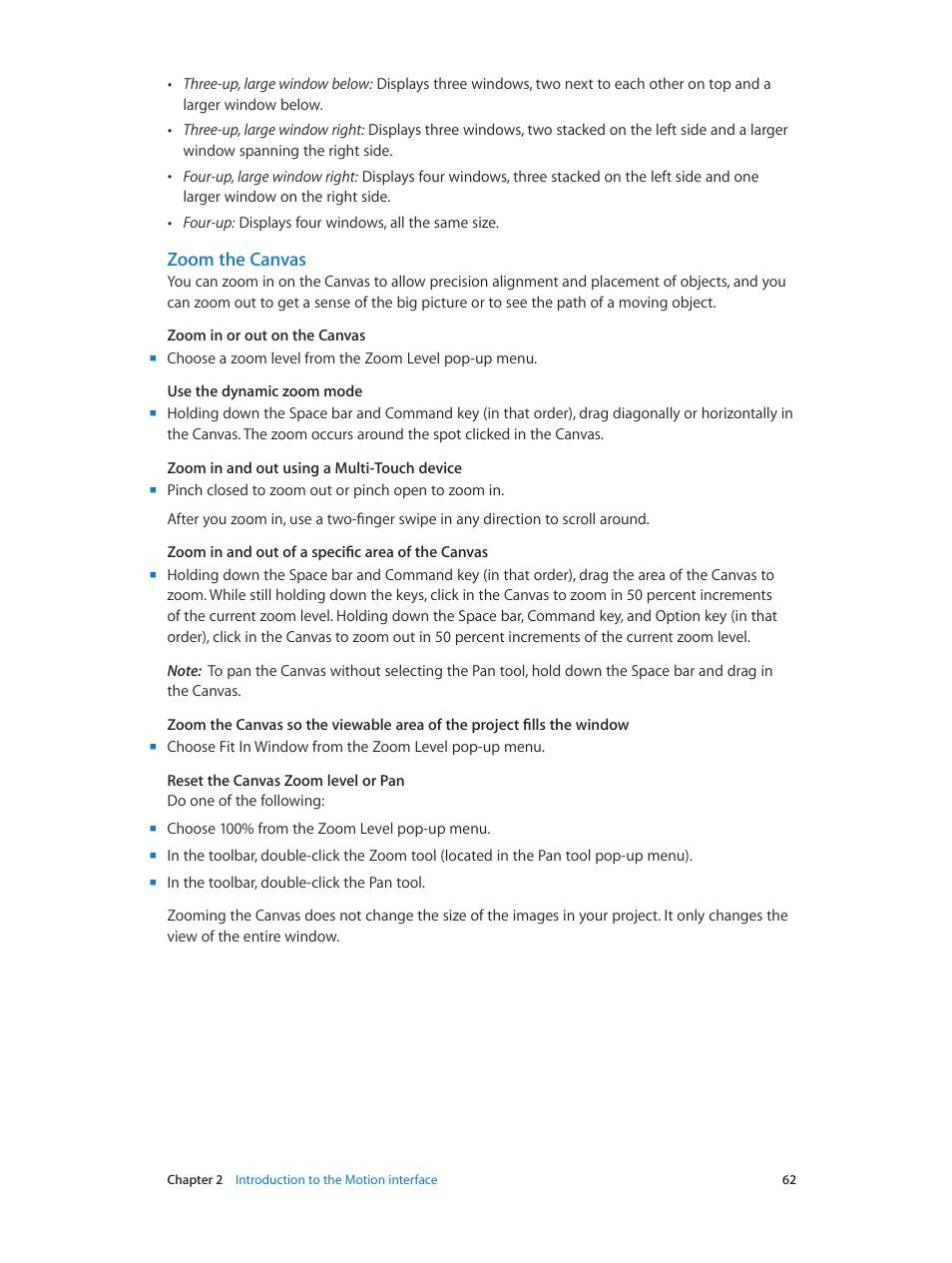 Zoom the canvas | Apple Motion 5.1.1 User Manual | Page 62 / 1090